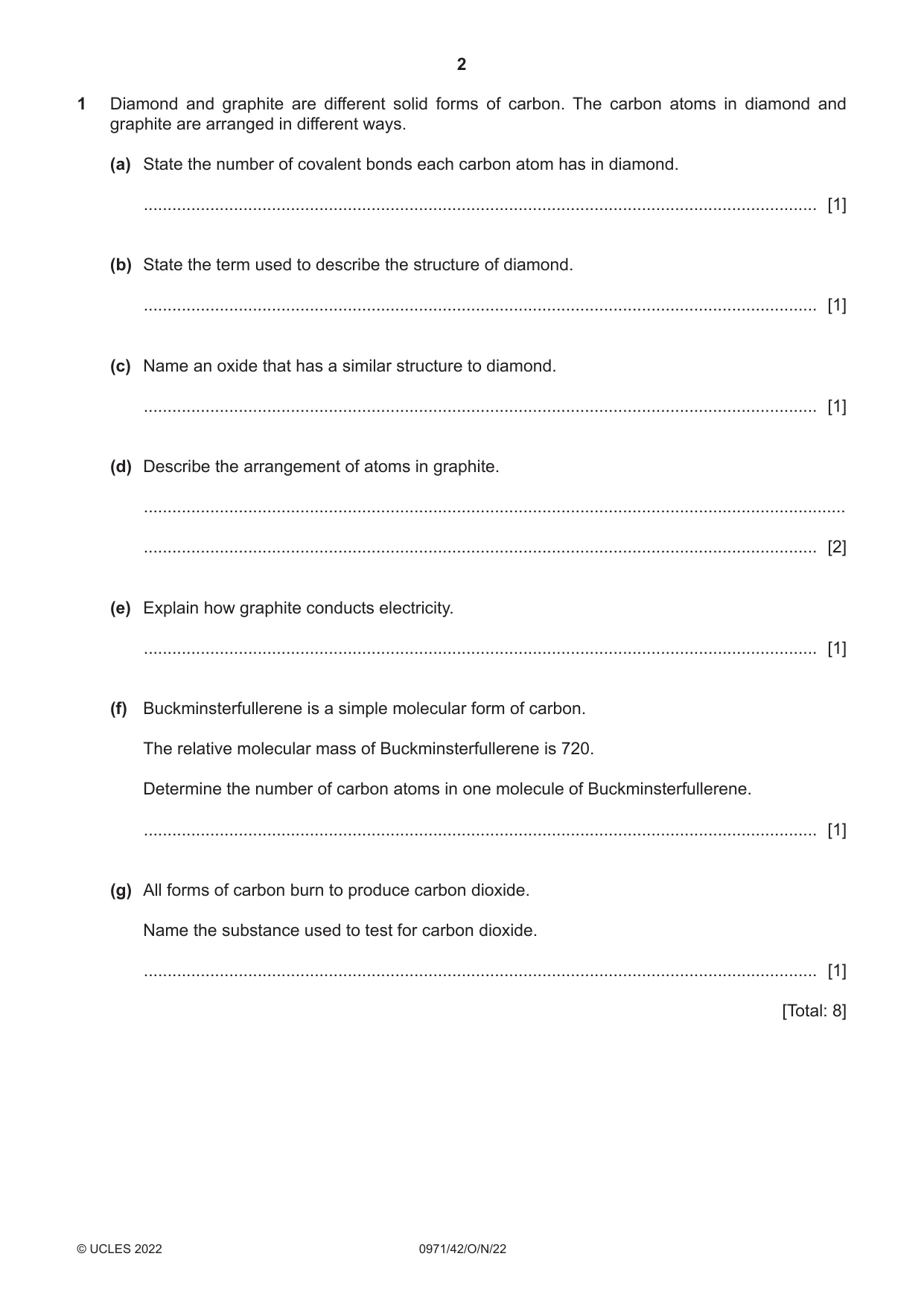 Cambridge IGCSE Chemistry (9-1) 0971 2022 Oct/Nov Paper 4 · Variant 2 question paper, page 2 of 16