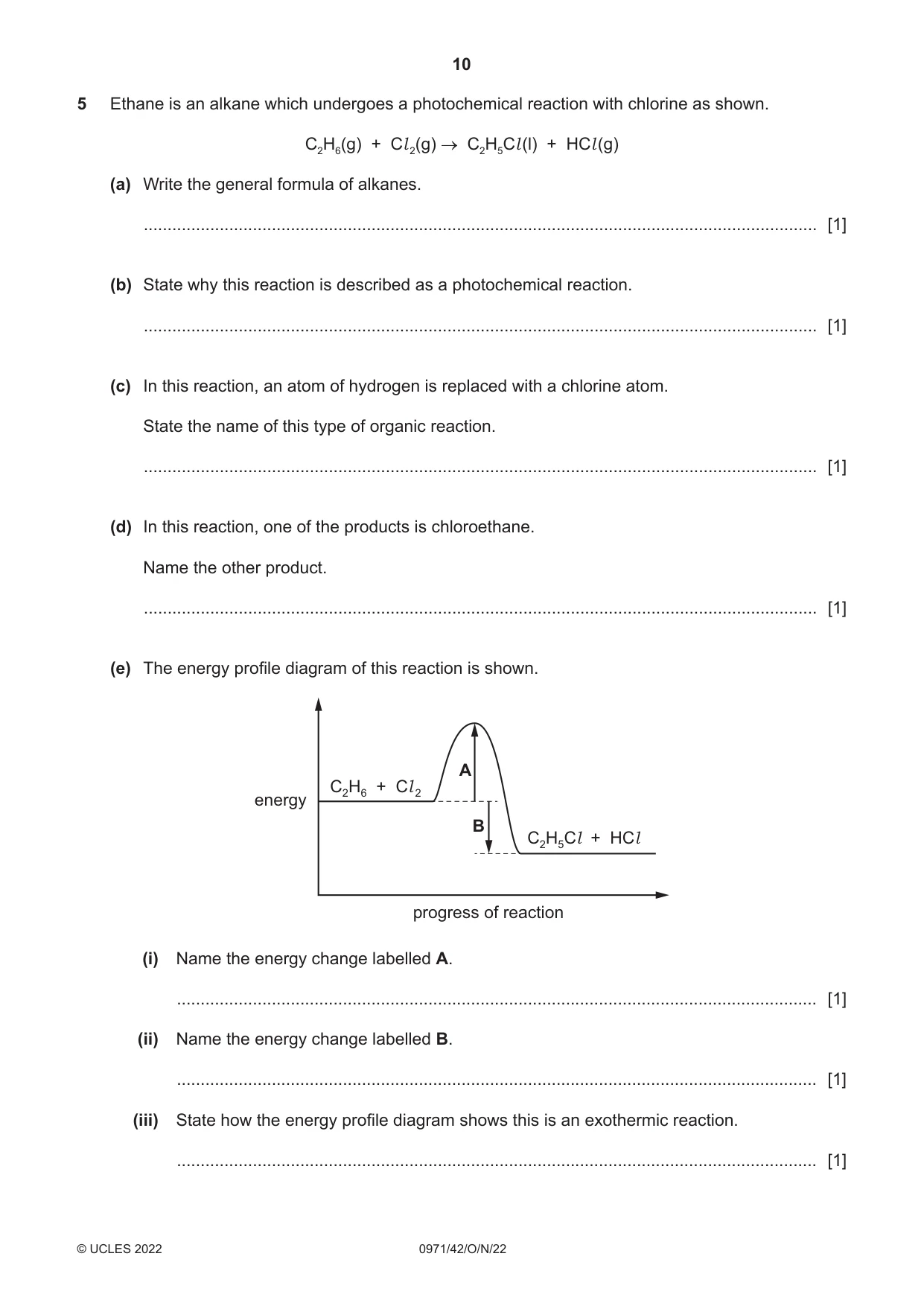 Cambridge IGCSE Chemistry (9-1) 0971 2022 Oct/Nov Paper 4 · Variant 2 question paper, page 10 of 16