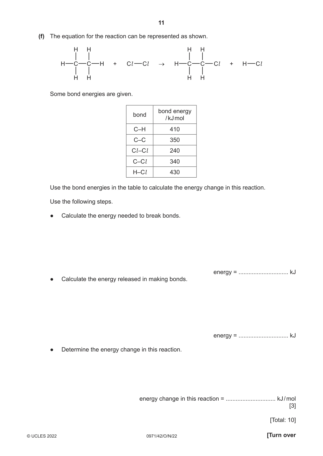 Cambridge IGCSE Chemistry (9-1) 0971 2022 Oct/Nov Paper 4 · Variant 2 question paper, page 11 of 16