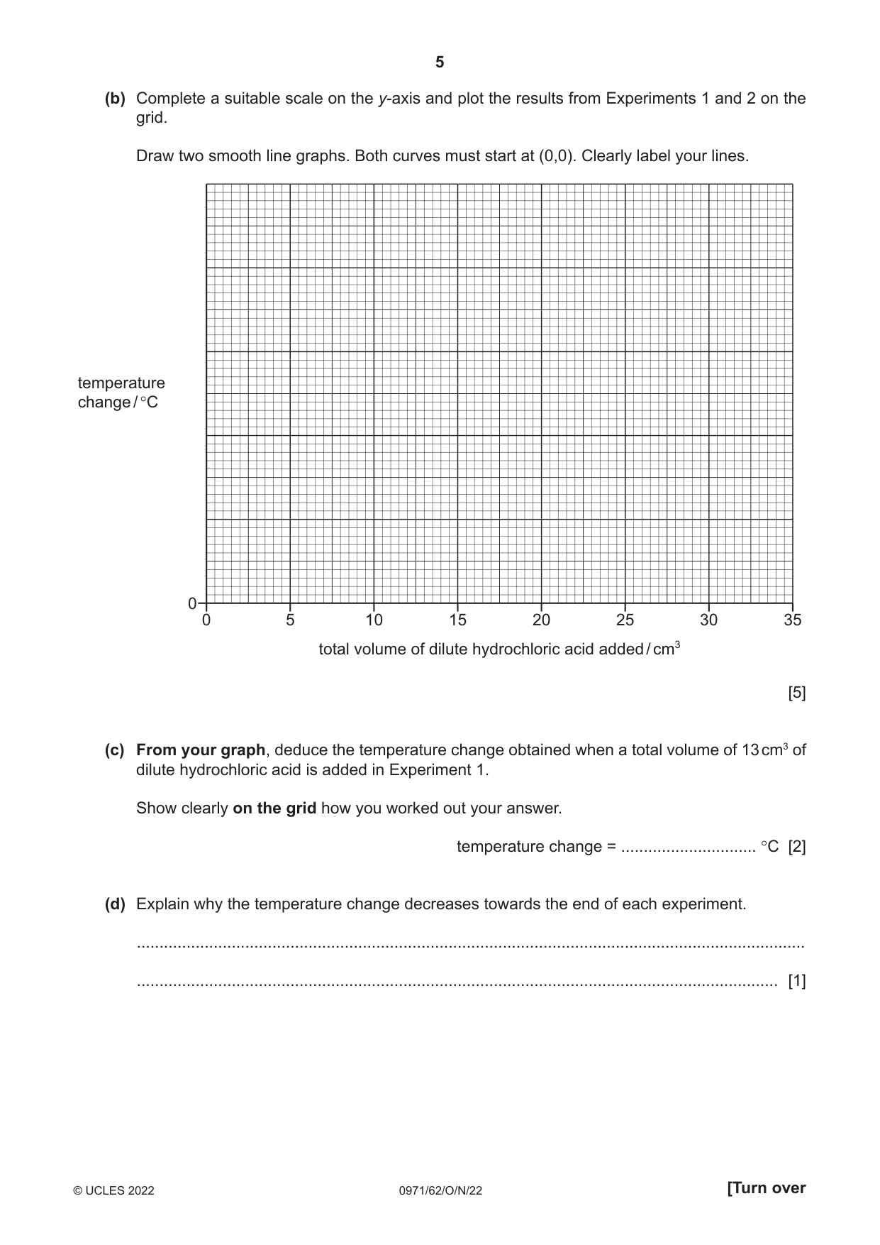 Cambridge IGCSE Chemistry (9-1) 0971 2022 Oct/Nov Paper 6 · Variant 2 question paper, page 5 of 12