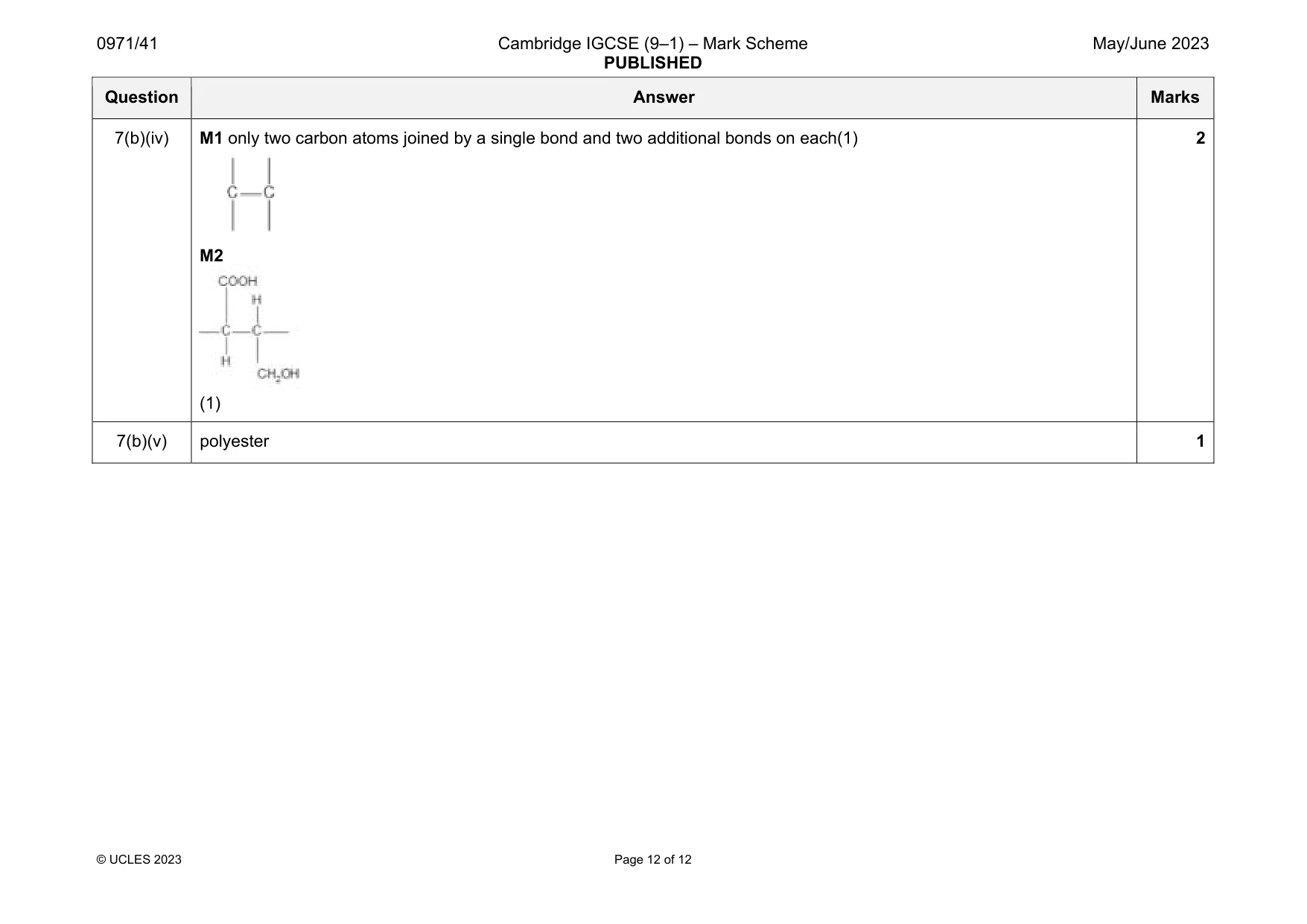 Mark scheme, page 12 of 12