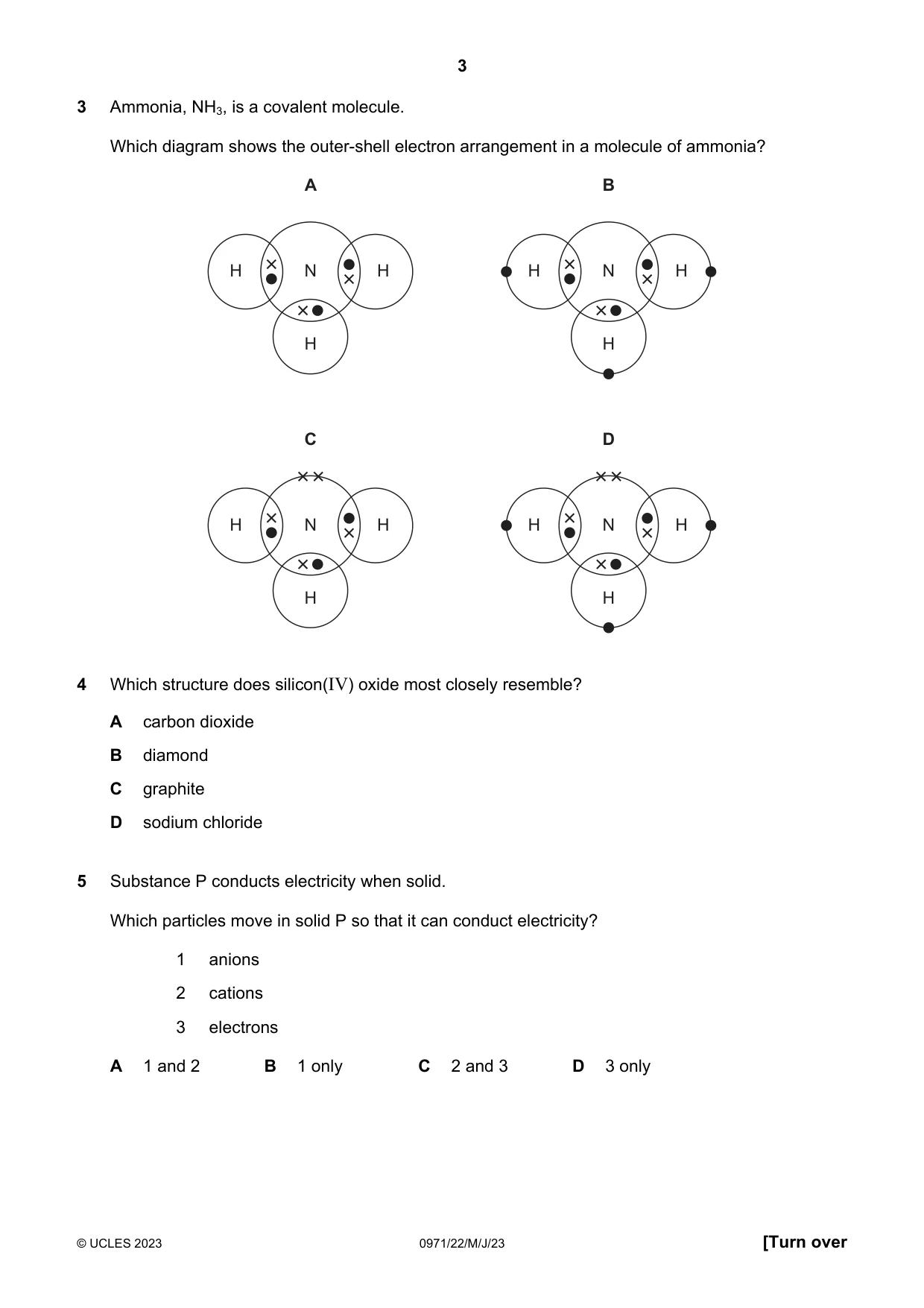 Cambridge IGCSE Chemistry (9-1) 0971 2023 May/June Paper 2 · Variant 2 question paper, page 3 of 16