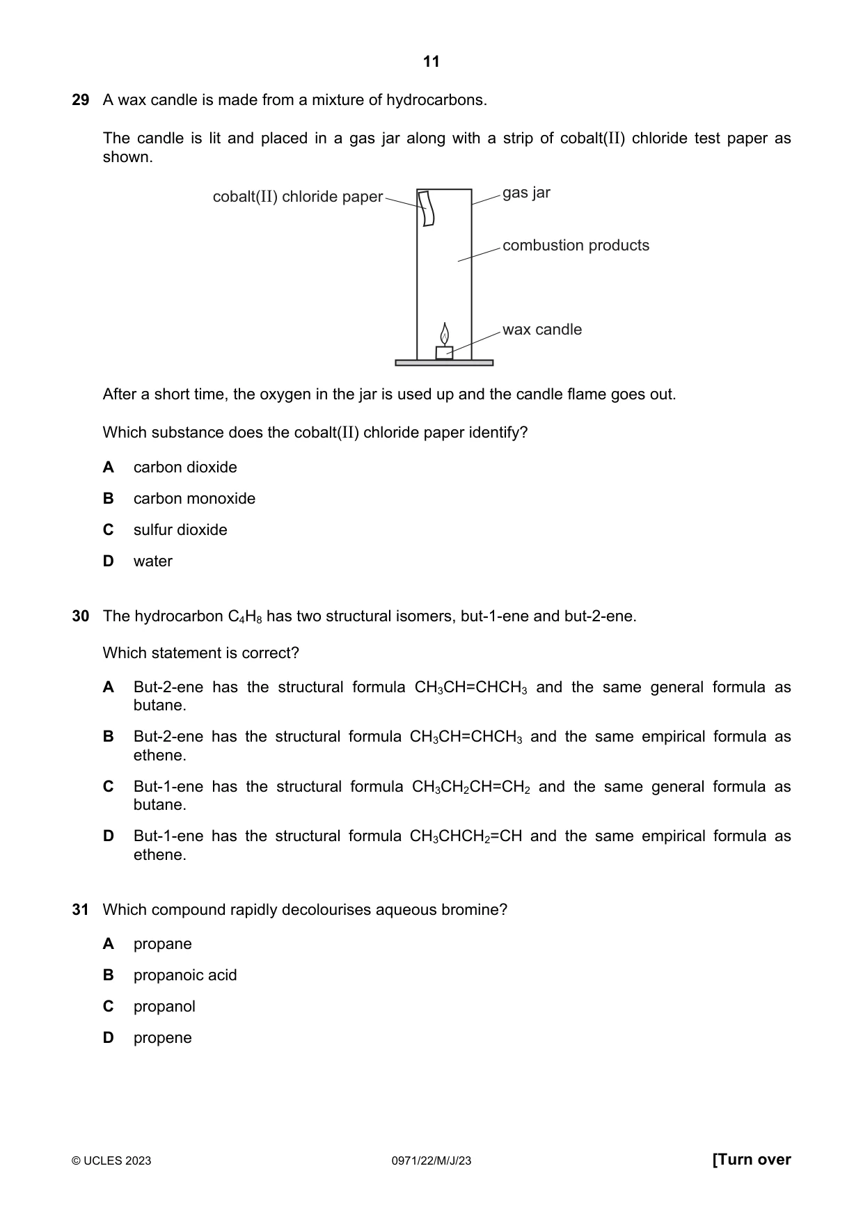 Cambridge IGCSE Chemistry (9-1) 0971 2023 May/June Paper 2 · Variant 2 question paper, page 11 of 16