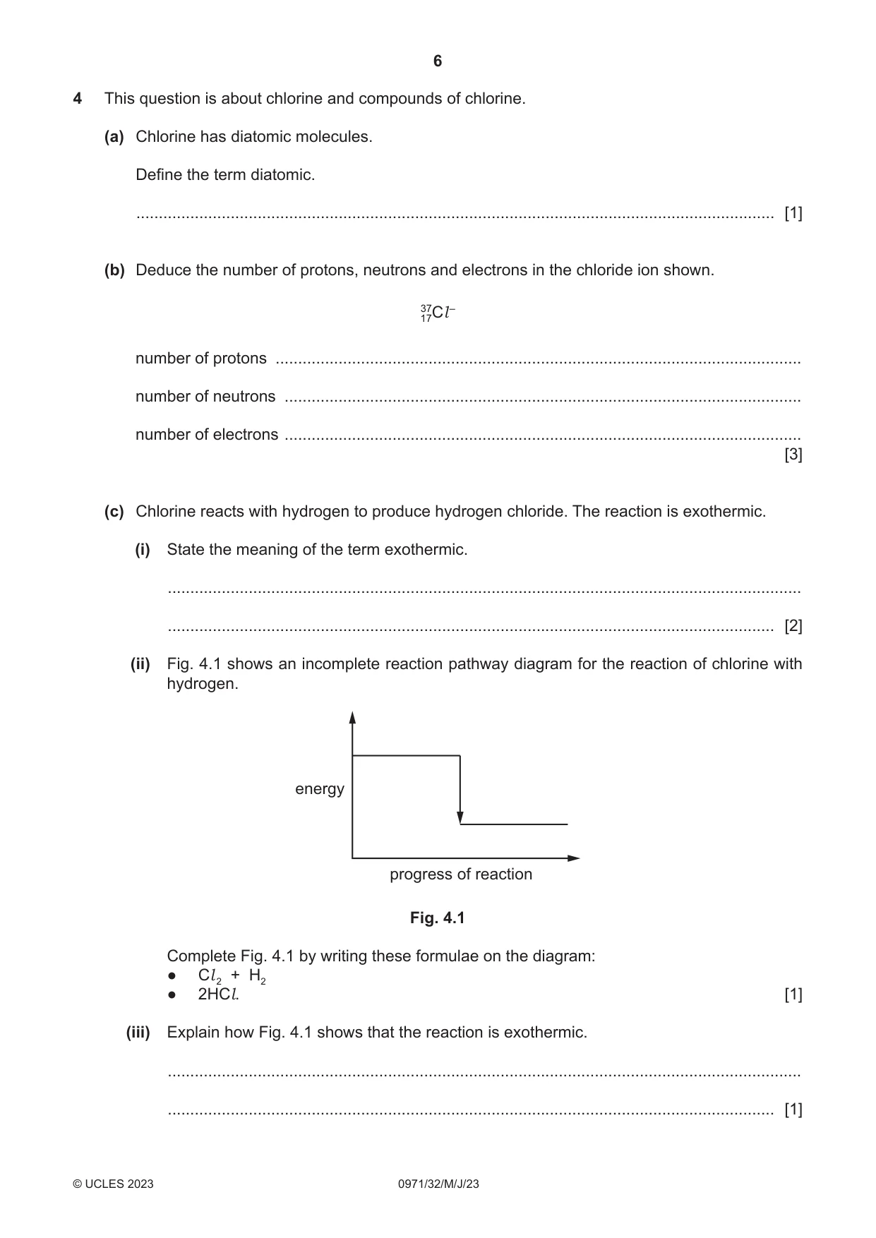 Cambridge IGCSE Chemistry (9-1) 0971 2023 May/June Paper 3 · Variant 2 question paper, page 6 of 20