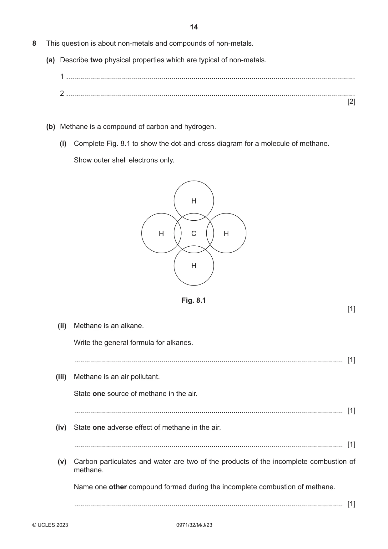 Cambridge IGCSE Chemistry (9-1) 0971 2023 May/June Paper 3 · Variant 2 question paper, page 14 of 20
