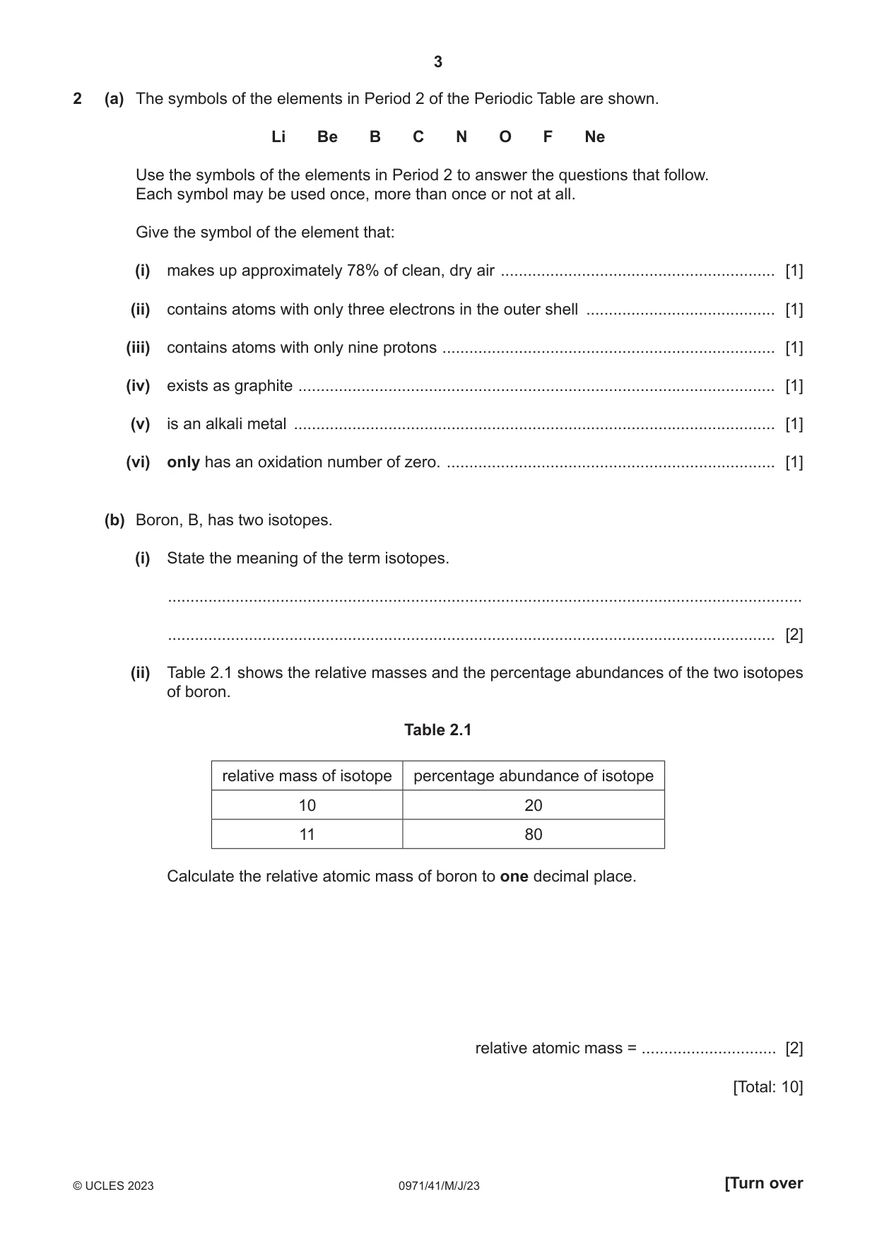 Cambridge IGCSE Chemistry (9-1) 0971 2023 May/June Paper 4 · Variant 1 question paper, page 3 of 16