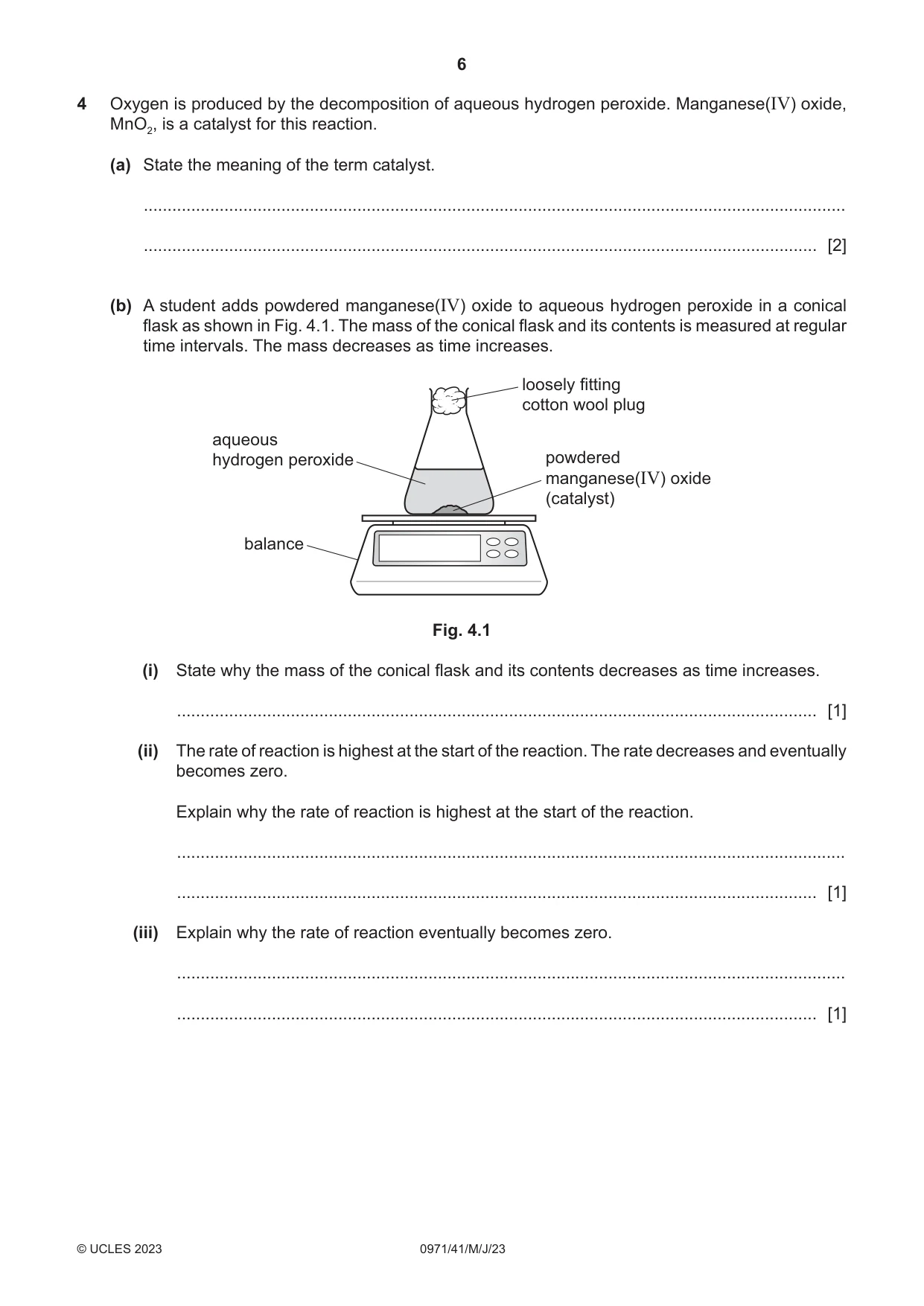 Cambridge IGCSE Chemistry (9-1) 0971 2023 May/June Paper 4 · Variant 1 question paper, page 6 of 16