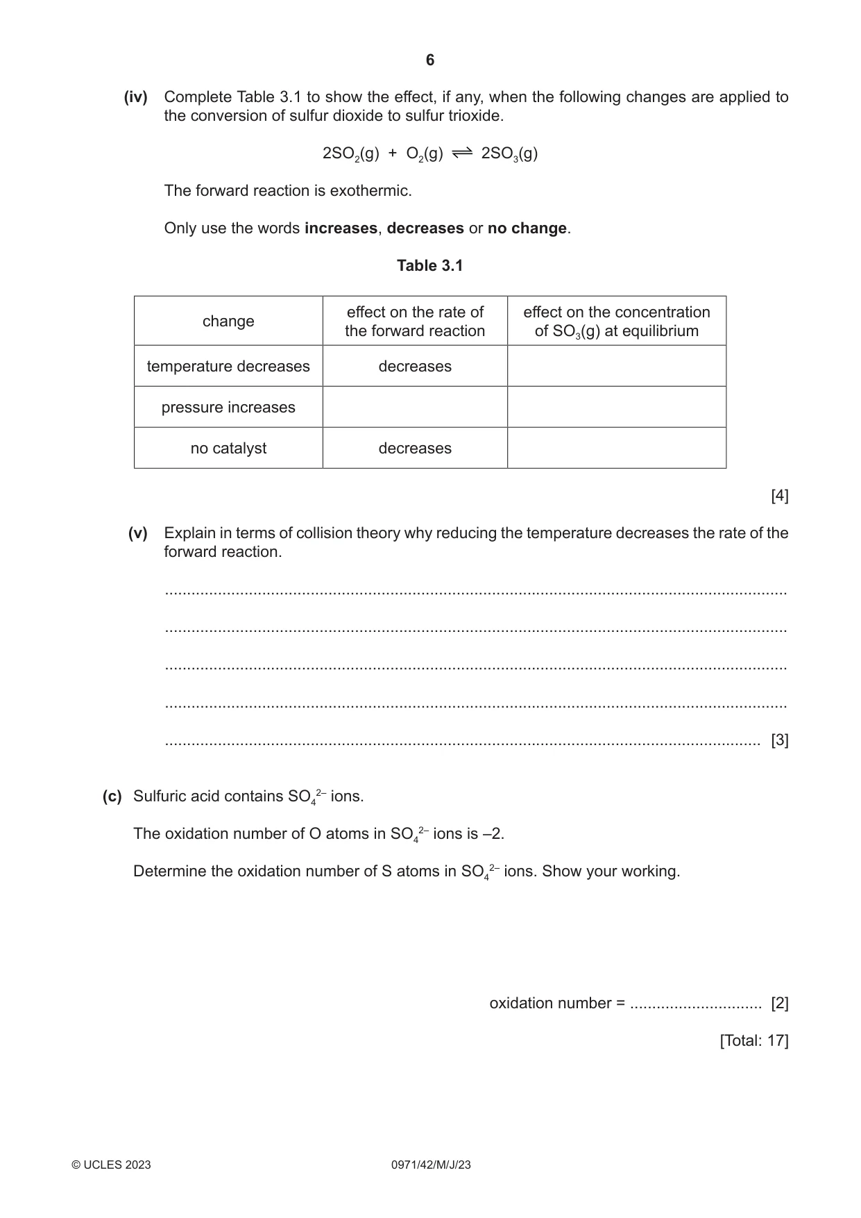 Cambridge IGCSE Chemistry (9-1) 0971 2023 May/June Paper 4 · Variant 2 question paper, page 6 of 12