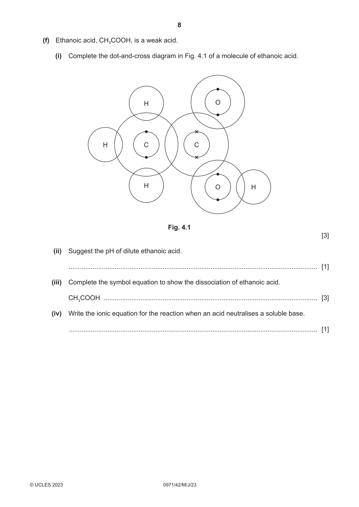 Cambridge IGCSE Chemistry (9-1) 0971 2023 May/June Paper 4 · Variant 2 question paper, page 8 of 12
