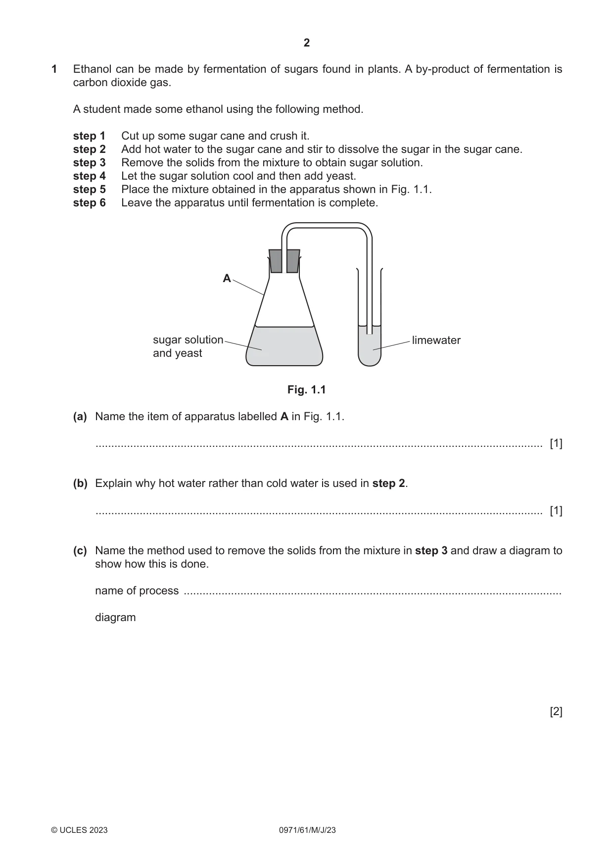 Cambridge IGCSE Chemistry (9-1) 0971 2023 May/June Paper 6 · Variant 1 question paper, page 2 of 12