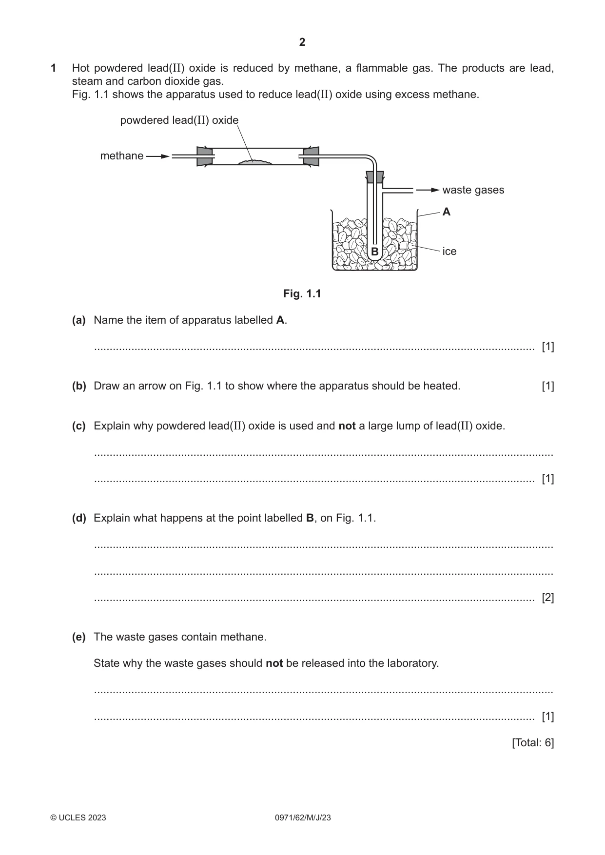 Cambridge IGCSE Chemistry (9-1) 0971 2023 May/June Paper 6 · Variant 2 question paper, page 2 of 12