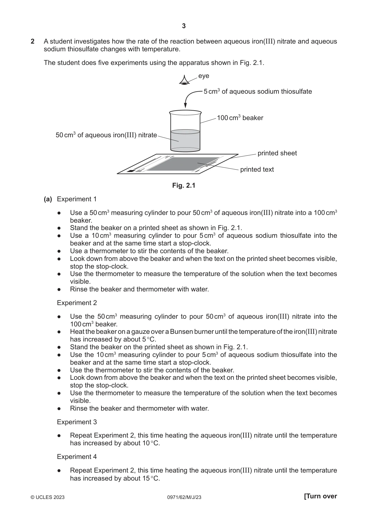 Cambridge IGCSE Chemistry (9-1) 0971 2023 May/June Paper 6 · Variant 2 question paper, page 3 of 12