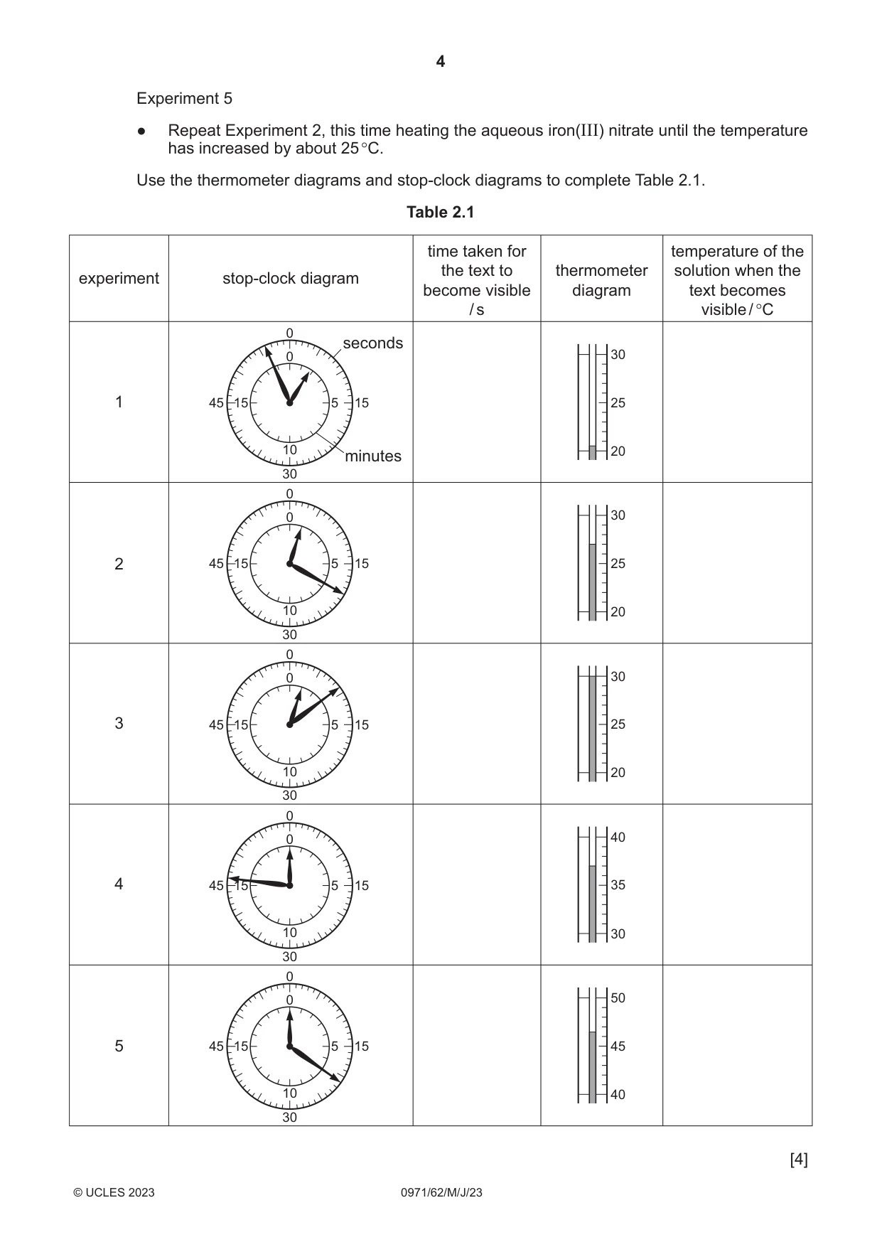 Cambridge IGCSE Chemistry (9-1) 0971 2023 May/June Paper 6 · Variant 2 question paper, page 4 of 12