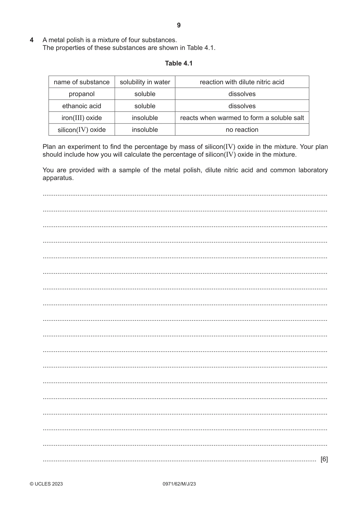Cambridge IGCSE Chemistry (9-1) 0971 2023 May/June Paper 6 · Variant 2 question paper, page 9 of 12