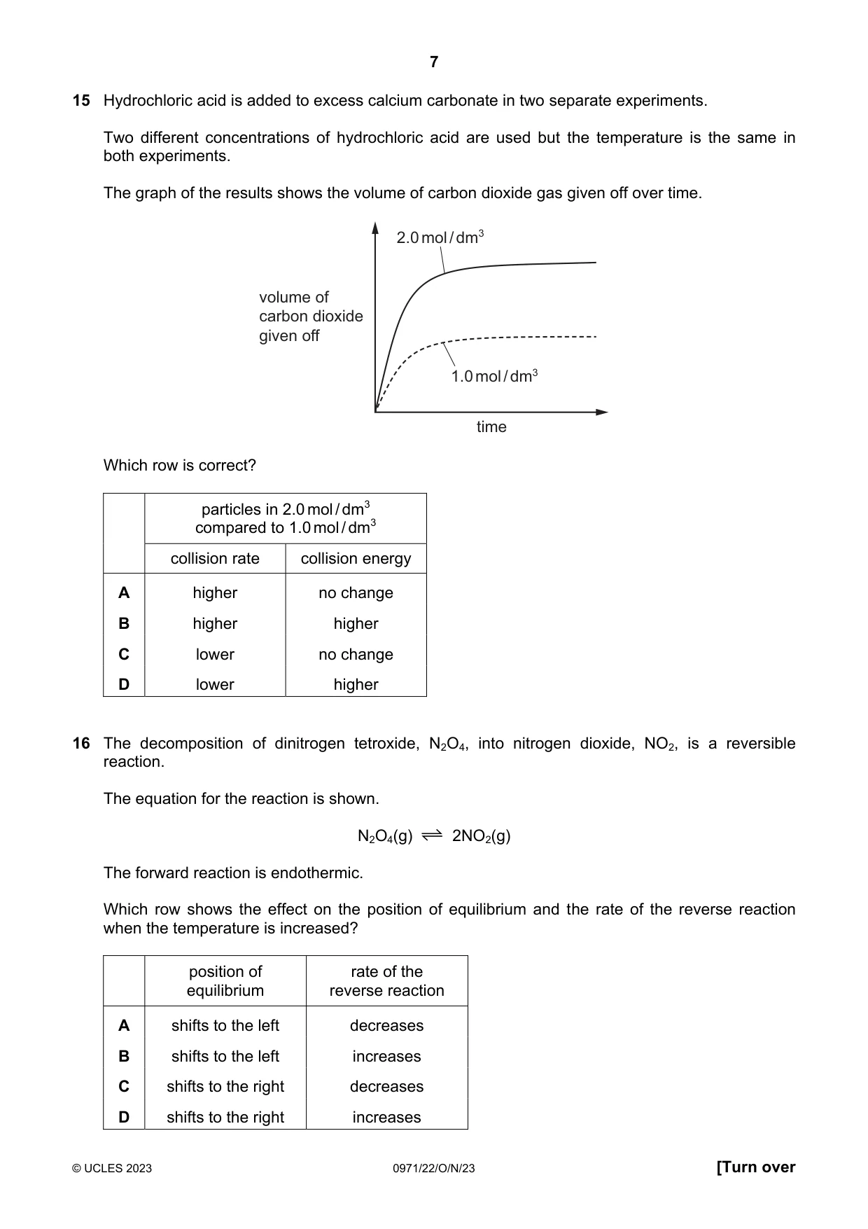 Cambridge IGCSE Chemistry (9-1) 0971 2023 Oct/Nov Paper 2 · Variant 2 question paper, page 7 of 16