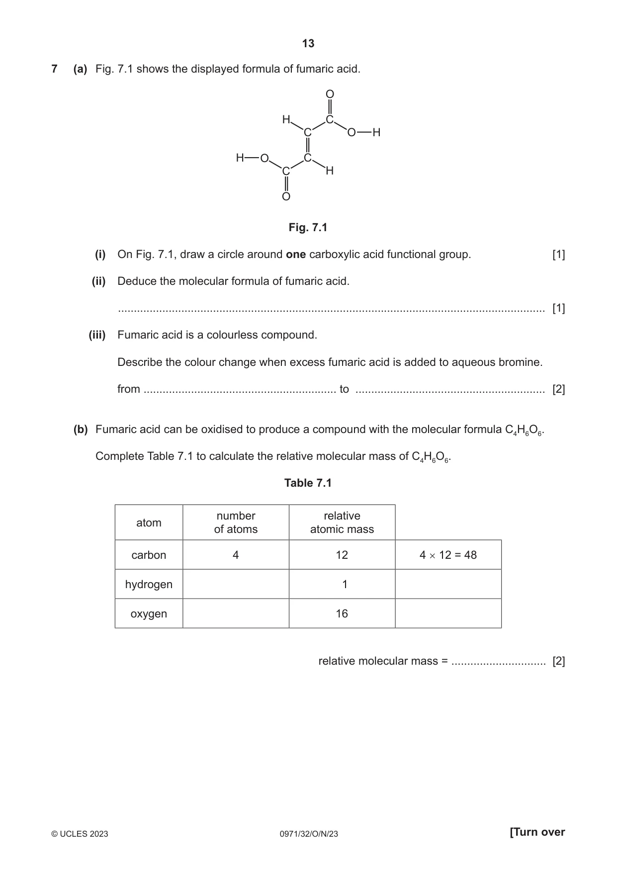 Cambridge IGCSE Chemistry (9-1) 0971 2023 Oct/Nov Paper 3 · Variant 2 question paper, page 13 of 20