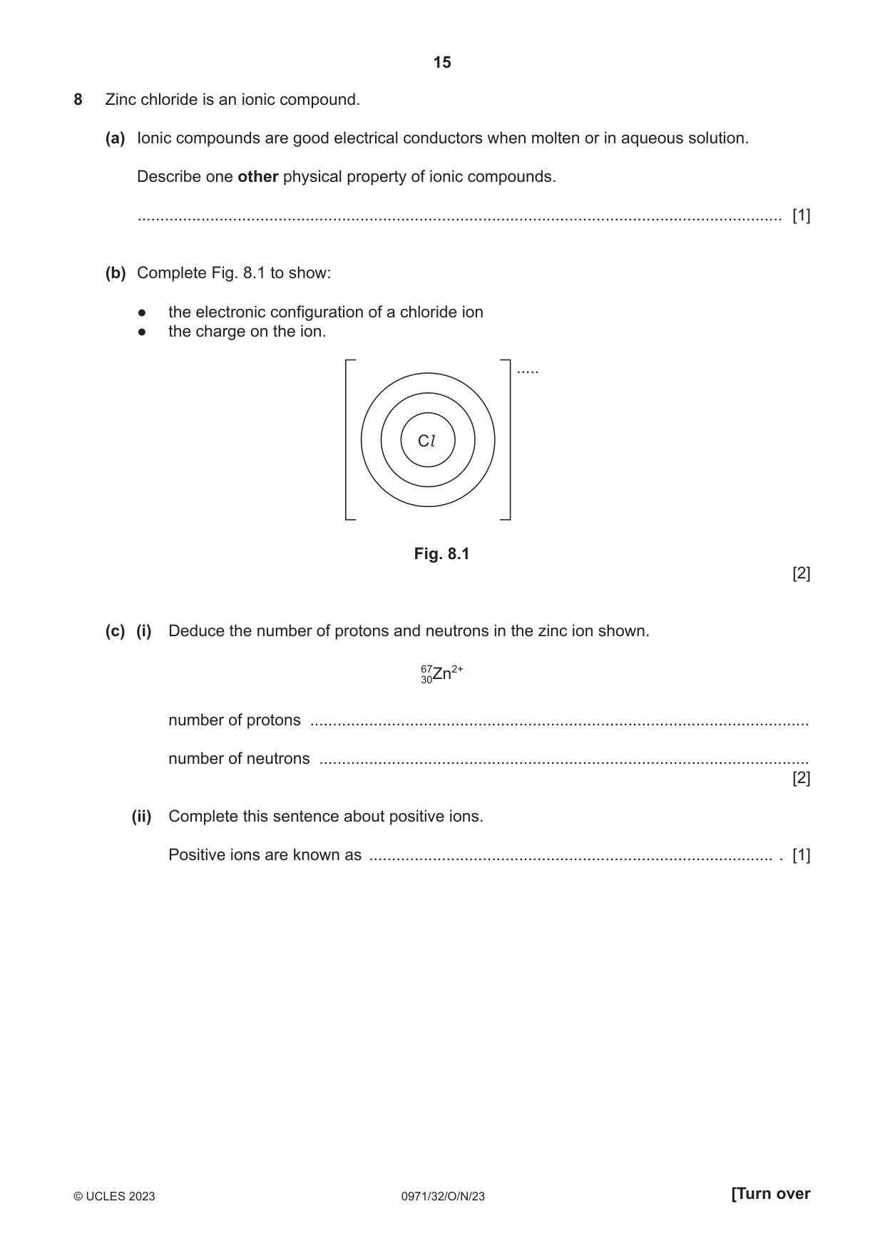 Cambridge IGCSE Chemistry (9-1) 0971 2023 Oct/Nov Paper 3 · Variant 2 question paper, page 15 of 20