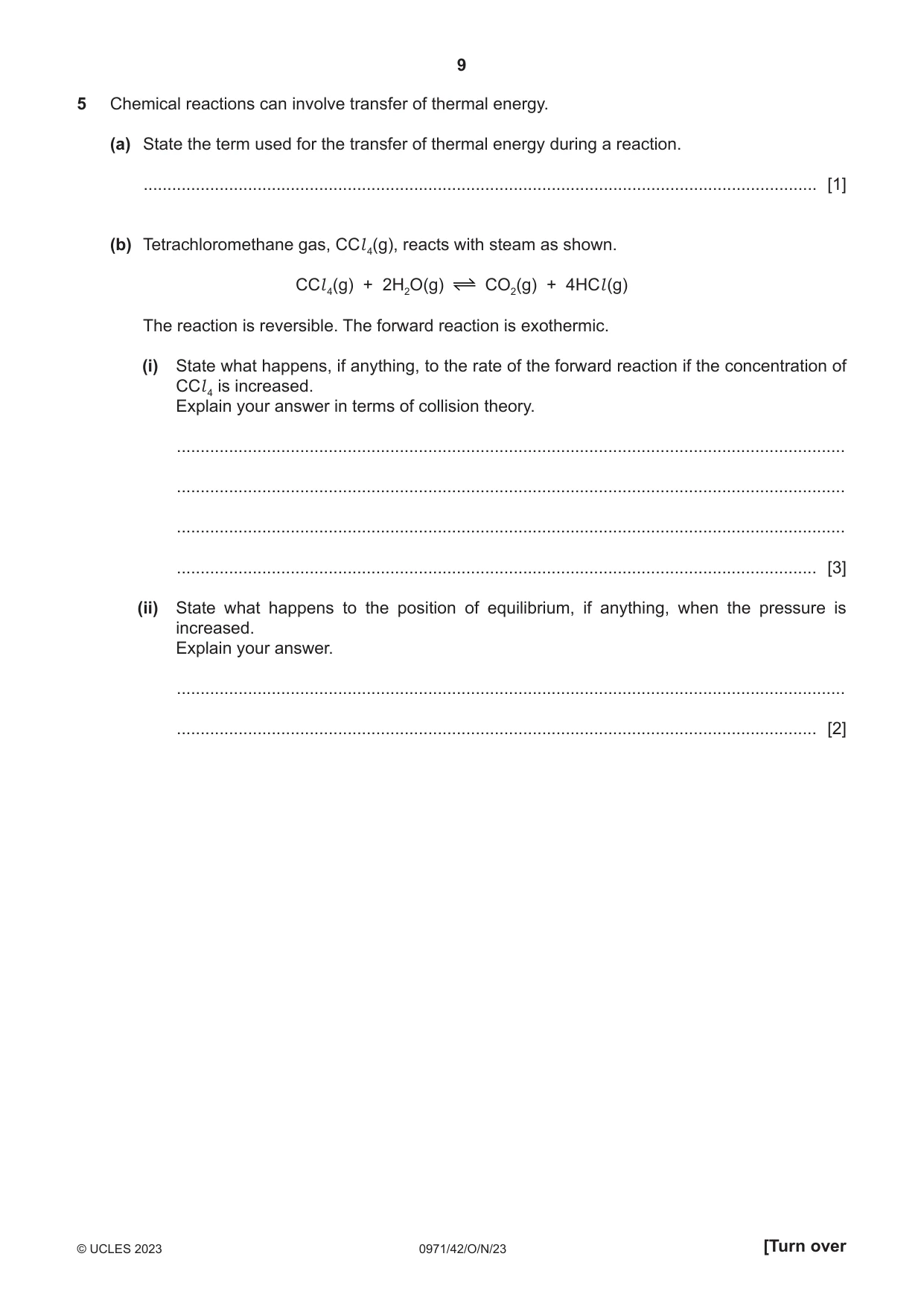Cambridge IGCSE Chemistry (9-1) 0971 2023 Oct/Nov Paper 4 · Variant 2 question paper, page 9 of 16