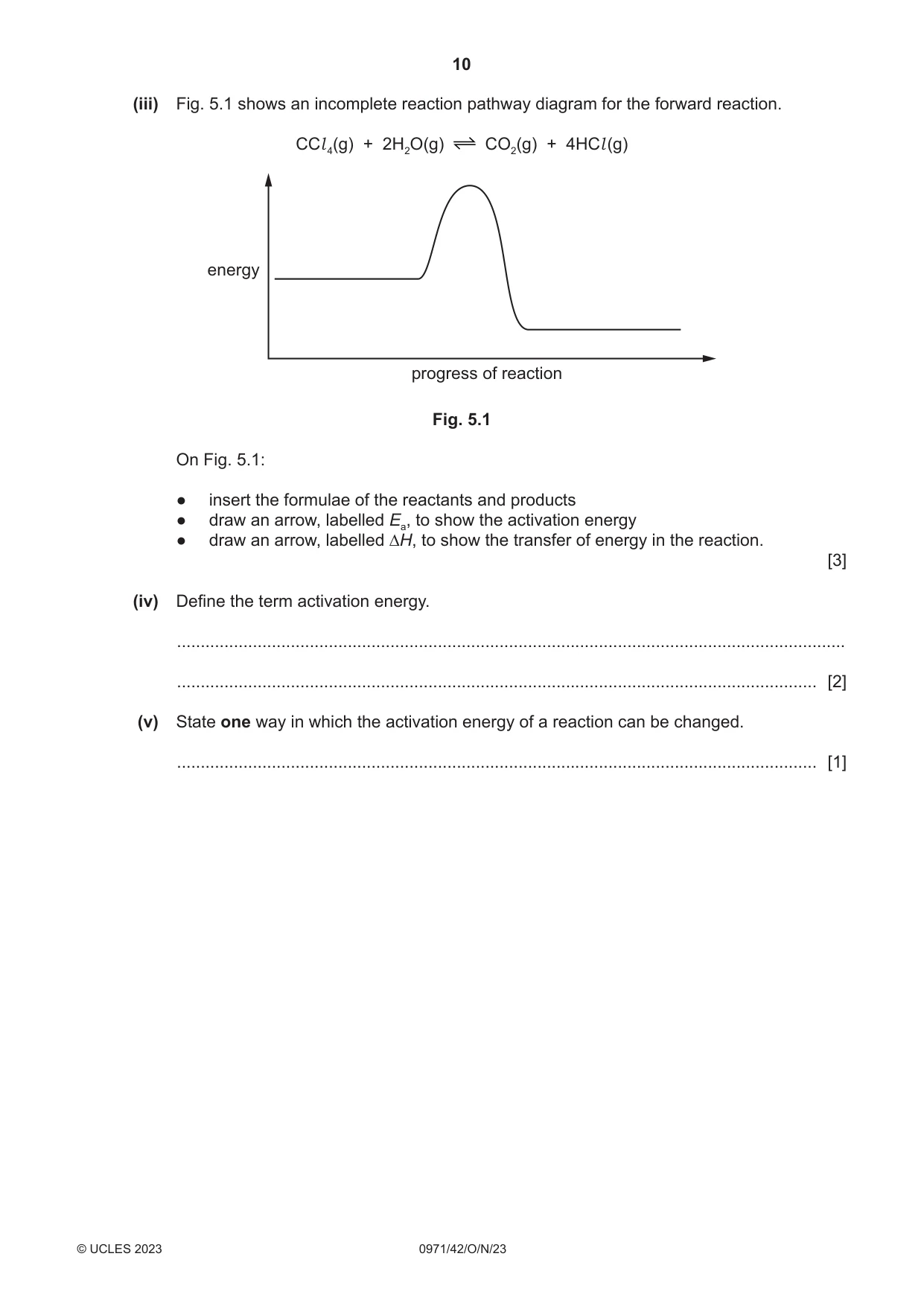 Cambridge IGCSE Chemistry (9-1) 0971 2023 Oct/Nov Paper 4 · Variant 2 question paper, page 10 of 16