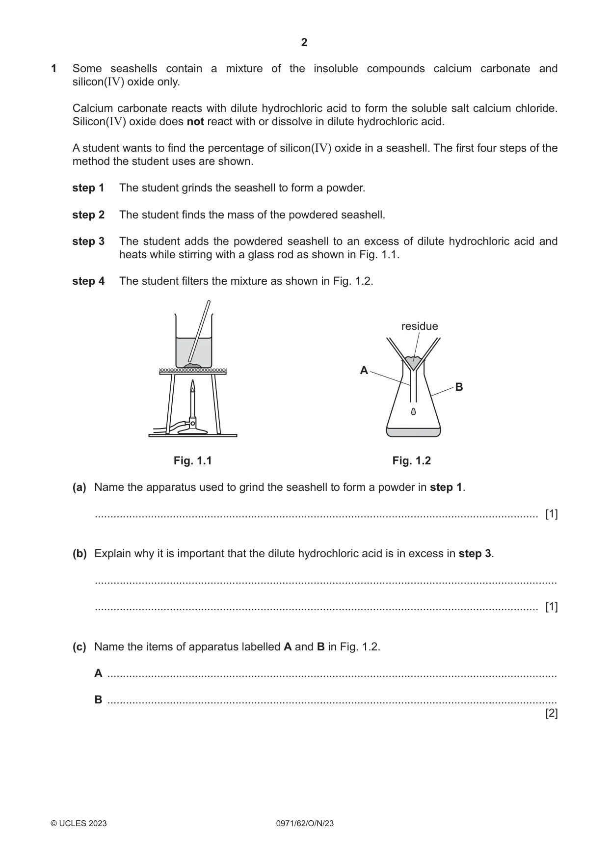 Cambridge IGCSE Chemistry (9-1) 0971 2023 Oct/Nov Paper 6 · Variant 2 question paper, page 2 of 16