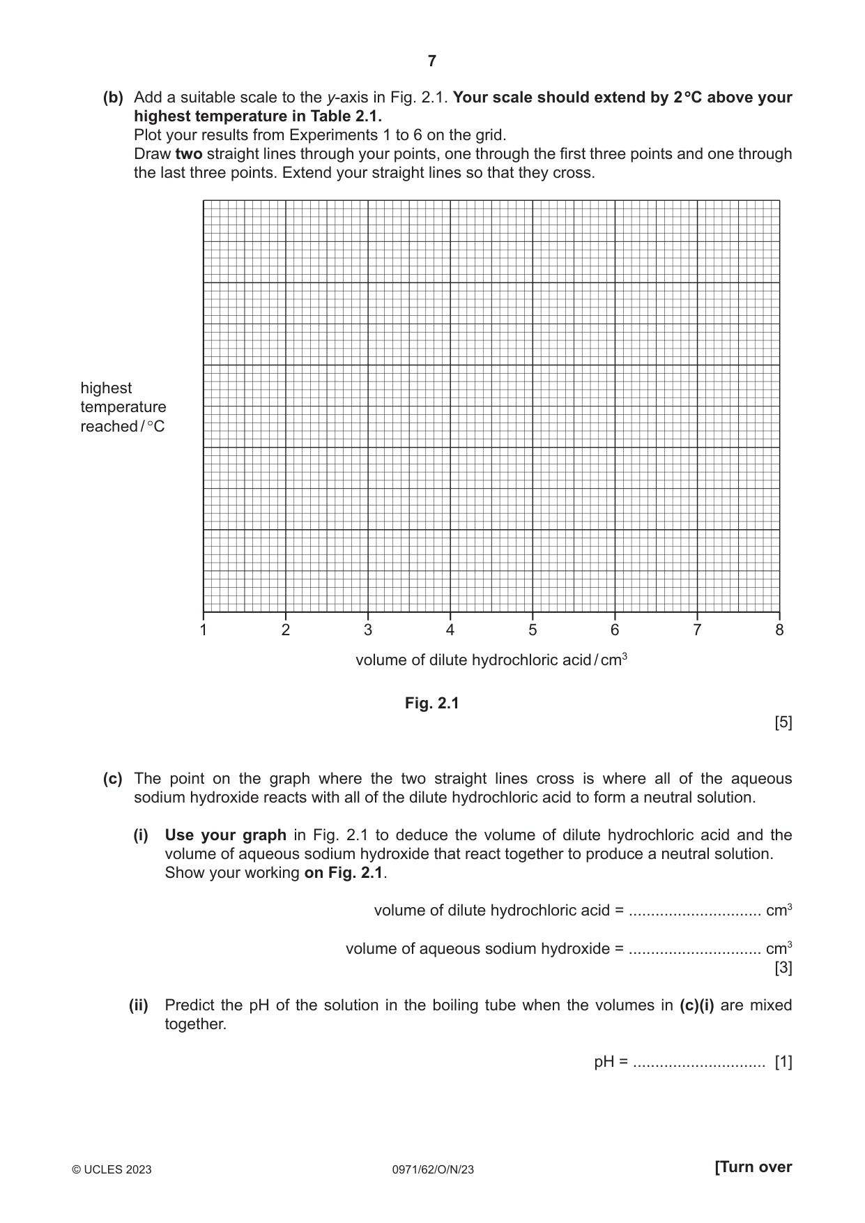 Cambridge IGCSE Chemistry (9-1) 0971 2023 Oct/Nov Paper 6 · Variant 2 question paper, page 7 of 16