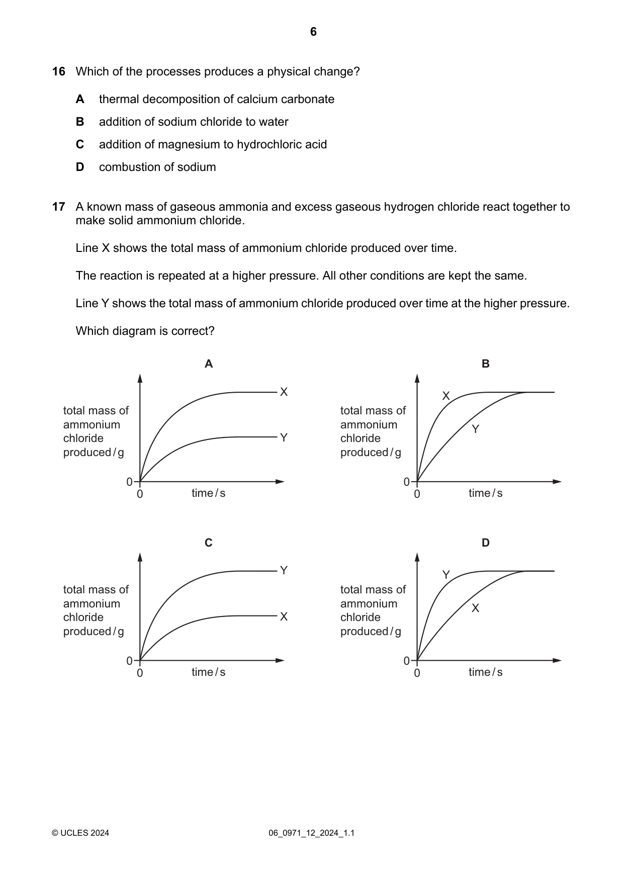 Cambridge IGCSE Chemistry (9-1) 0971 2024 May/June Paper 1 · Variant 2 question paper, page 6 of 16