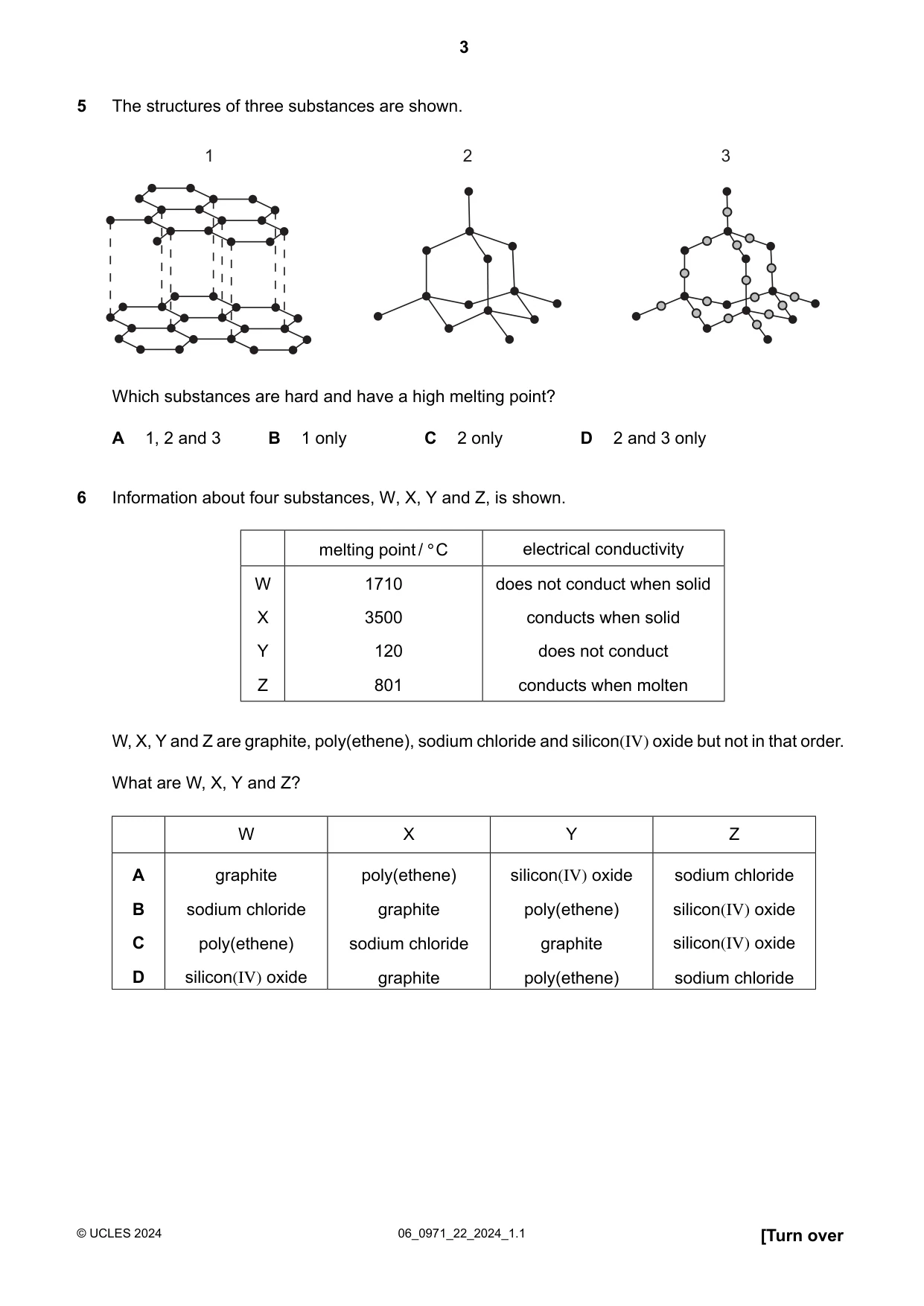 Cambridge IGCSE Chemistry (9-1) 0971 2024 May/June Paper 2 · Variant 2 question paper, page 3 of 16