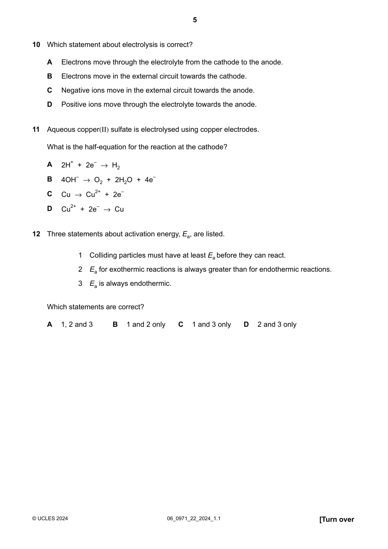 Cambridge IGCSE Chemistry (9-1) 0971 2024 May/June Paper 2 · Variant 2 question paper, page 5 of 16