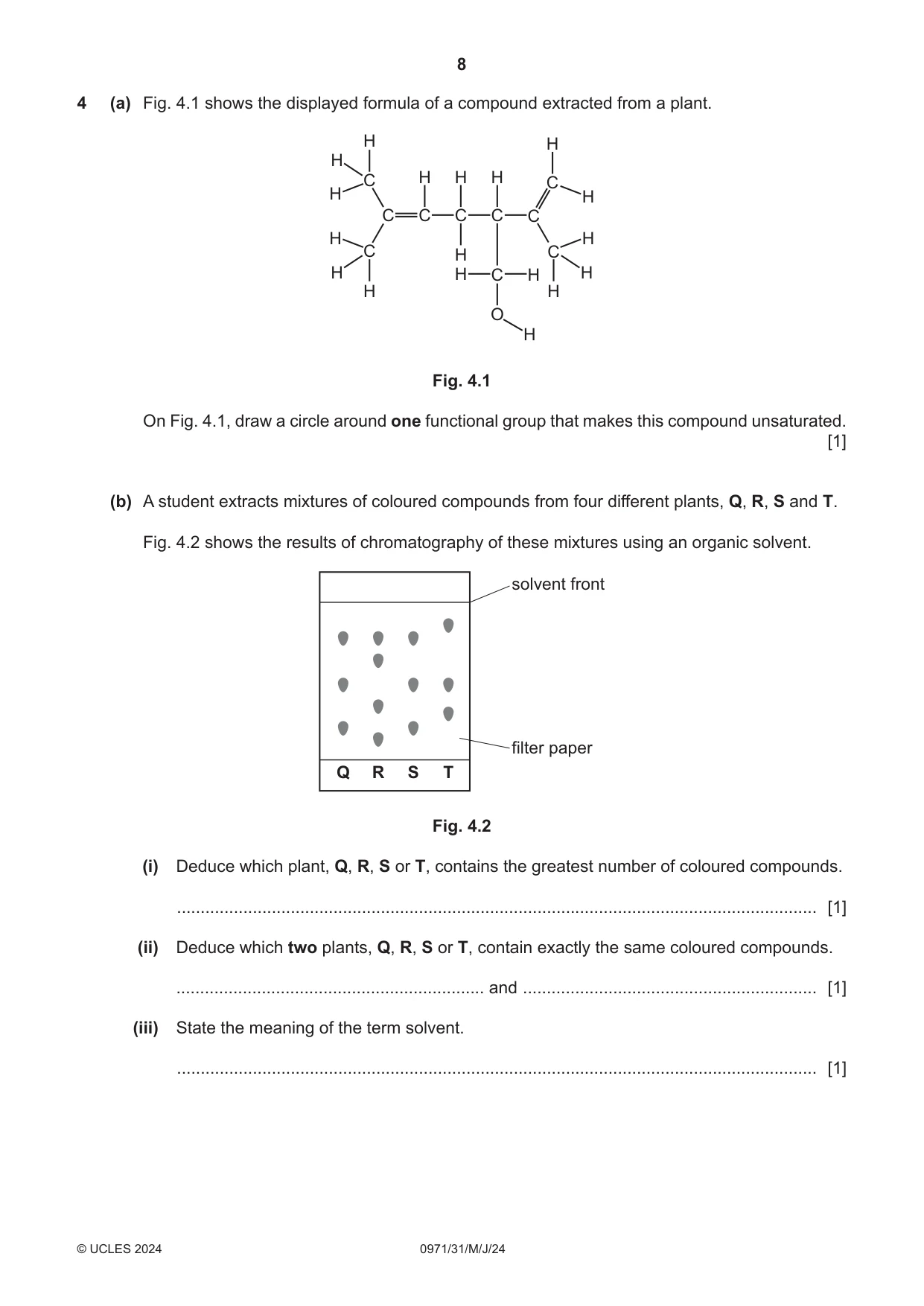 Cambridge IGCSE Chemistry (9-1) 0971 2024 May/June Paper 3 · Variant 1 question paper, page 8 of 20