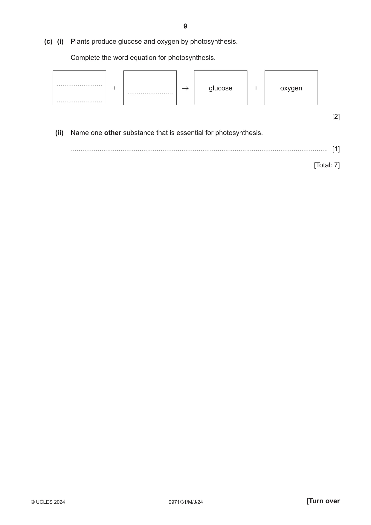 Cambridge IGCSE Chemistry (9-1) 0971 2024 May/June Paper 3 · Variant 1 question paper, page 9 of 20