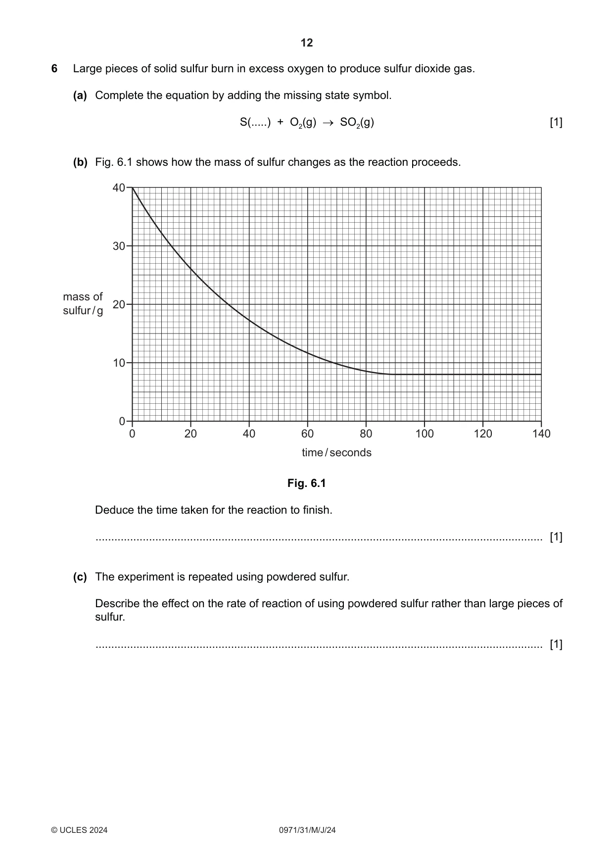 Cambridge IGCSE Chemistry (9-1) 0971 2024 May/June Paper 3 · Variant 1 question paper, page 12 of 20