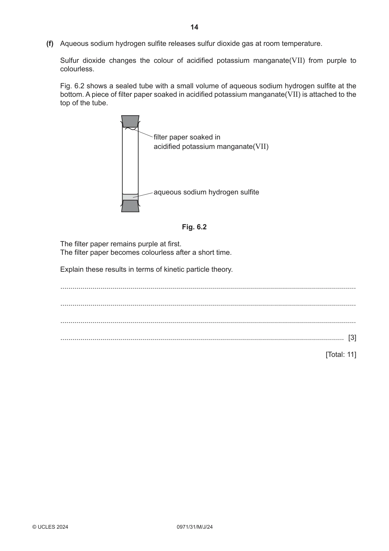 Cambridge IGCSE Chemistry (9-1) 0971 2024 May/June Paper 3 · Variant 1 question paper, page 14 of 20