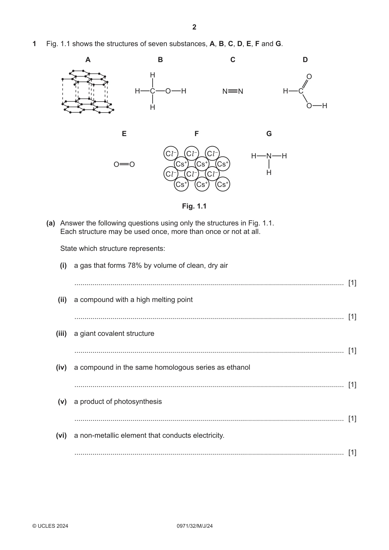 Cambridge IGCSE Chemistry (9-1) 0971 2024 May/June Paper 3 · Variant 2 question paper, page 2 of 20