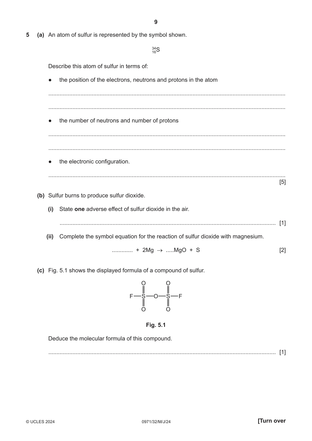 Cambridge IGCSE Chemistry (9-1) 0971 2024 May/June Paper 3 · Variant 2 question paper, page 9 of 20