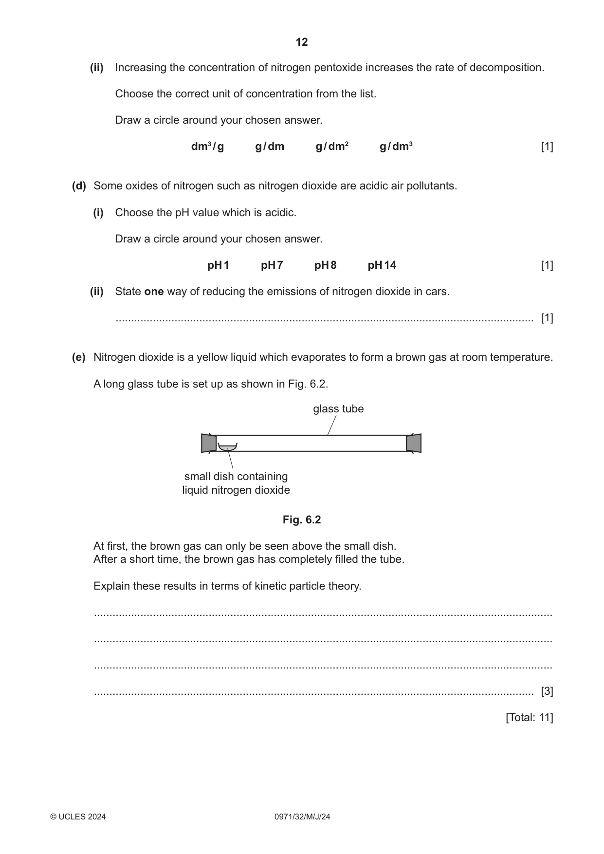 Cambridge IGCSE Chemistry (9-1) 0971 2024 May/June Paper 3 · Variant 2 question paper, page 12 of 20