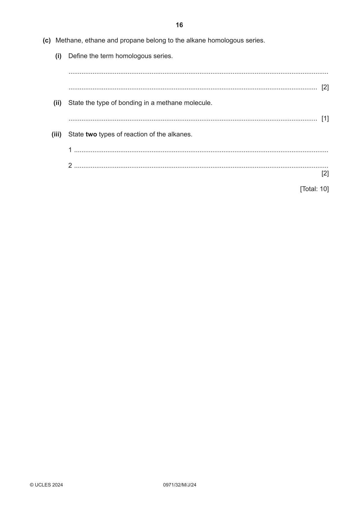 Cambridge IGCSE Chemistry (9-1) 0971 2024 May/June Paper 3 · Variant 2 question paper, page 16 of 20