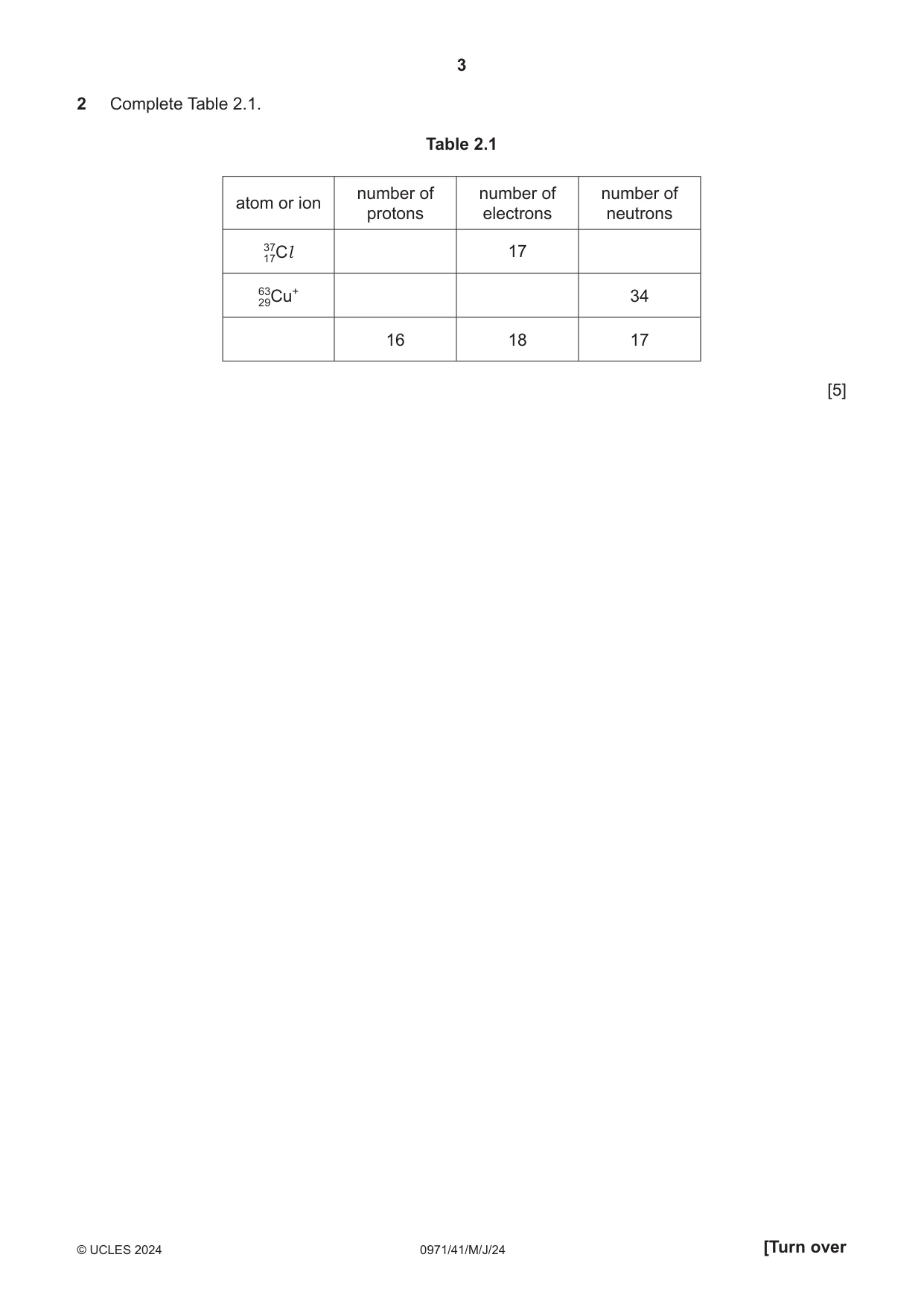 Cambridge IGCSE Chemistry (9-1) 0971 2024 May/June Paper 4 · Variant 1 question paper, page 3 of 16