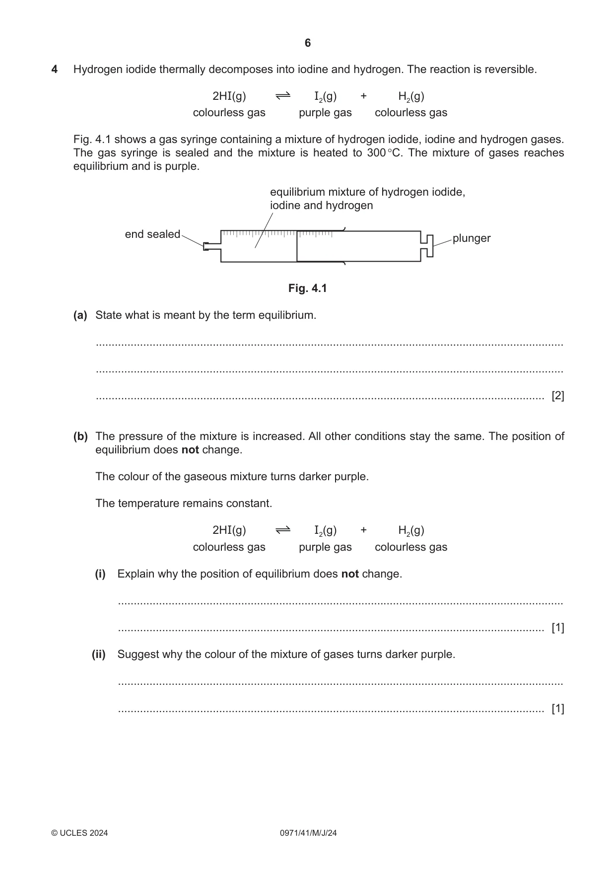 Cambridge IGCSE Chemistry (9-1) 0971 2024 May/June Paper 4 · Variant 1 question paper, page 6 of 16
