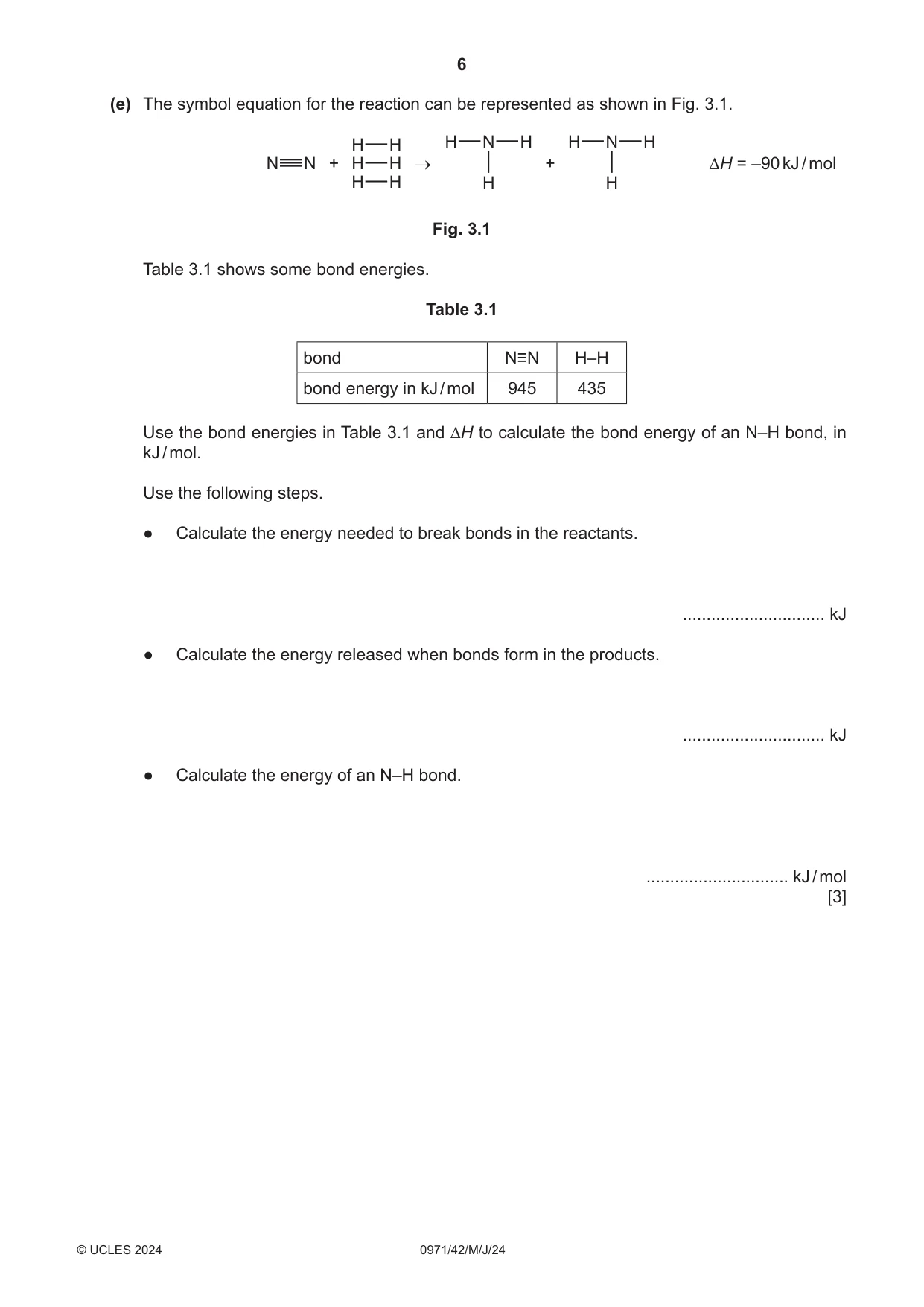Cambridge IGCSE Chemistry (9-1) 0971 2024 May/June Paper 4 · Variant 2 question paper, page 6 of 16