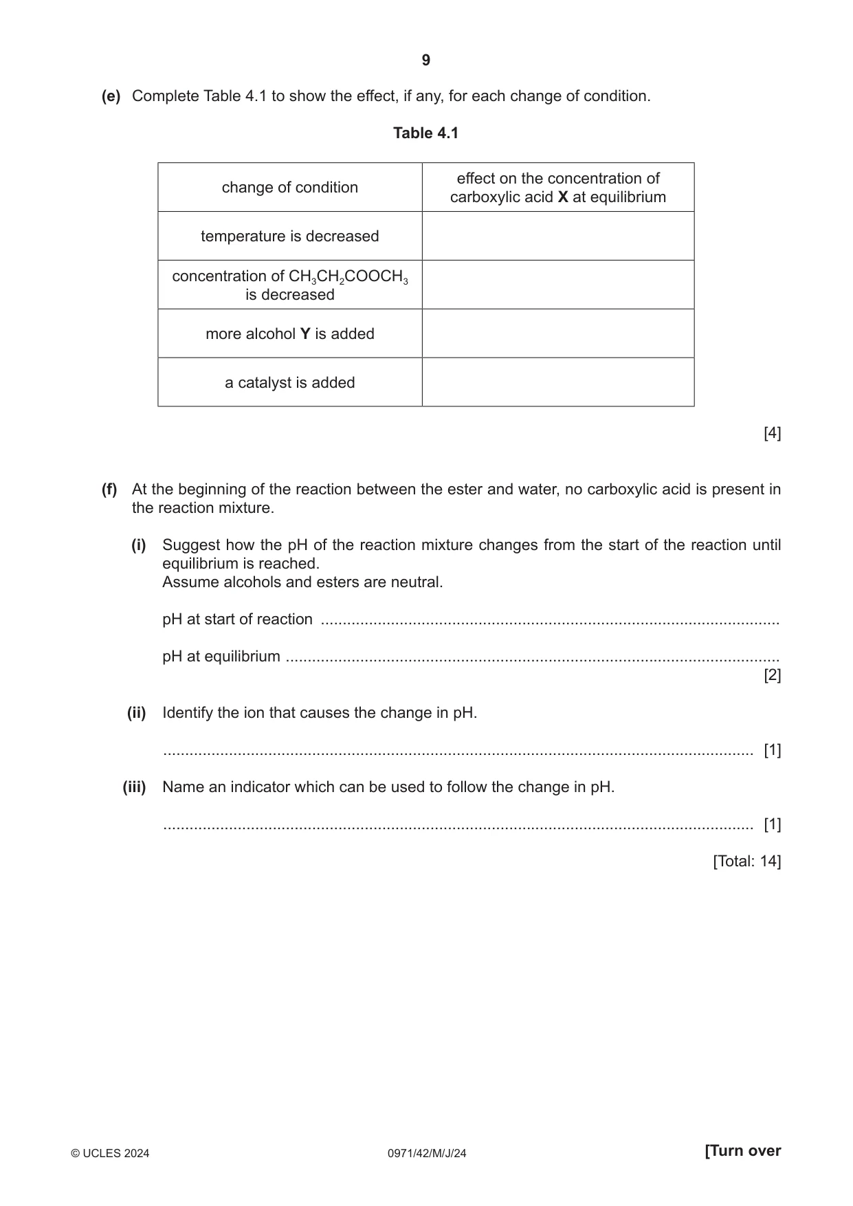 Cambridge IGCSE Chemistry (9-1) 0971 2024 May/June Paper 4 · Variant 2 question paper, page 9 of 16