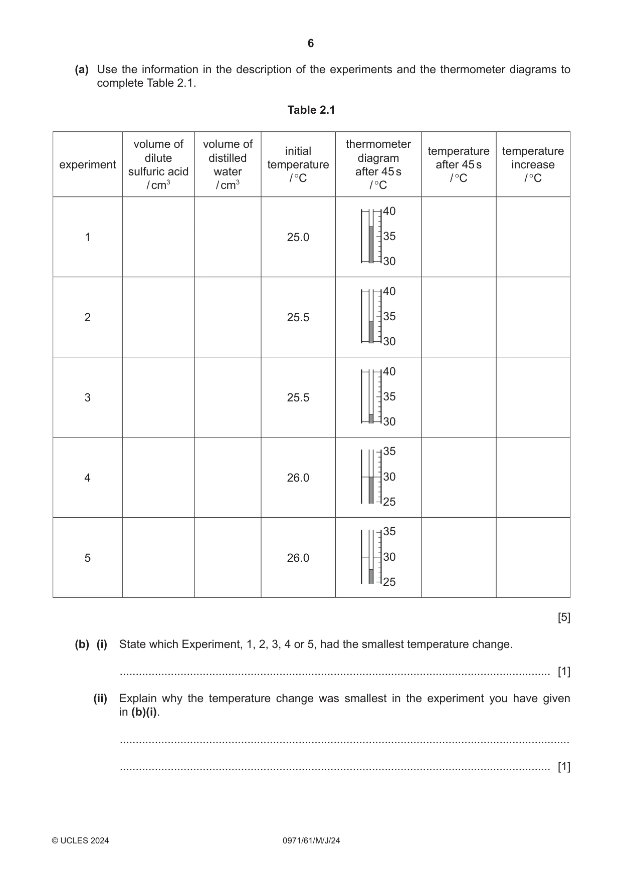 Cambridge IGCSE Chemistry (9-1) 0971 2024 May/June Paper 6 · Variant 1 question paper, page 6 of 16