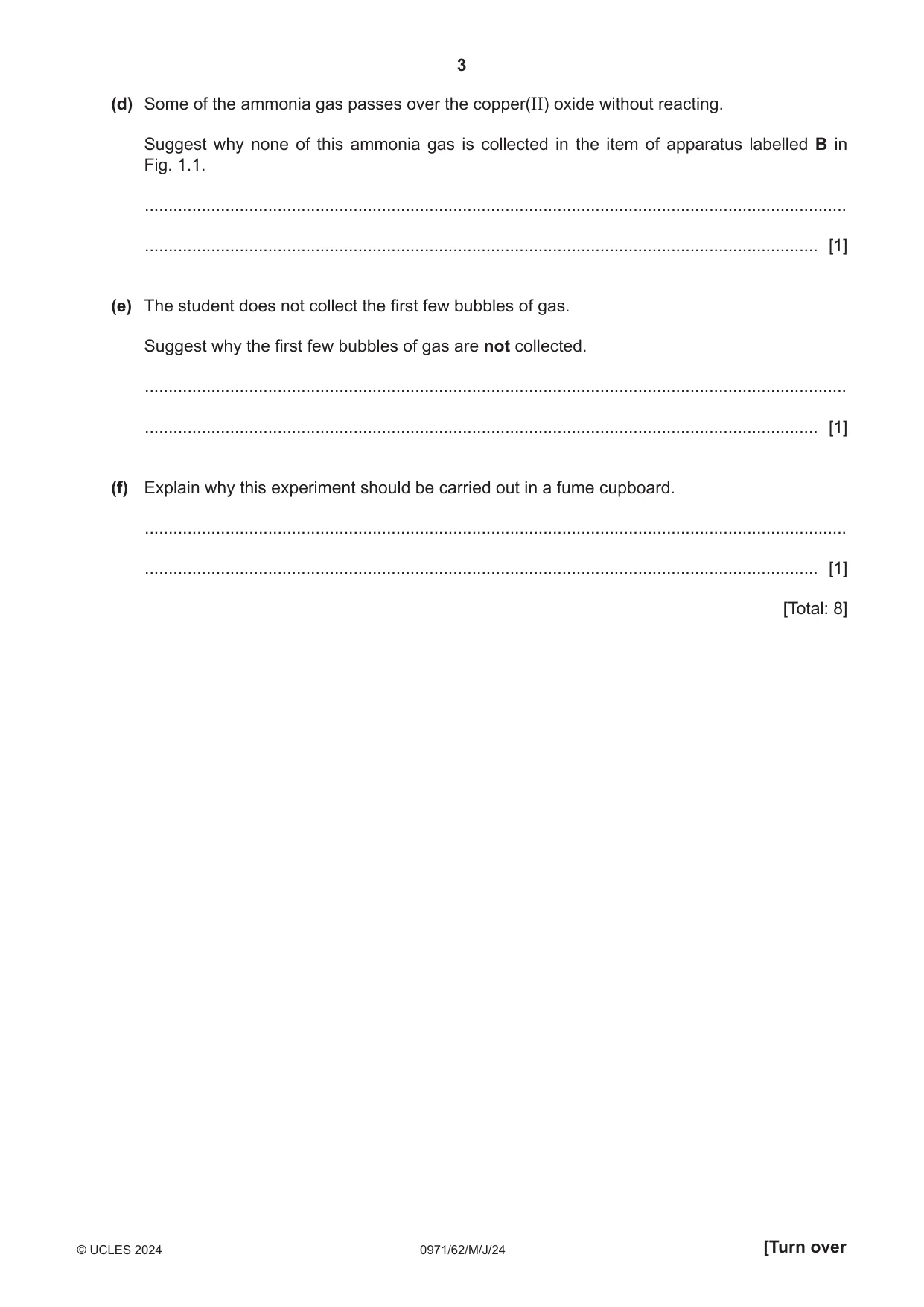 Cambridge IGCSE Chemistry (9-1) 0971 2024 May/June Paper 6 · Variant 2 question paper, page 3 of 12