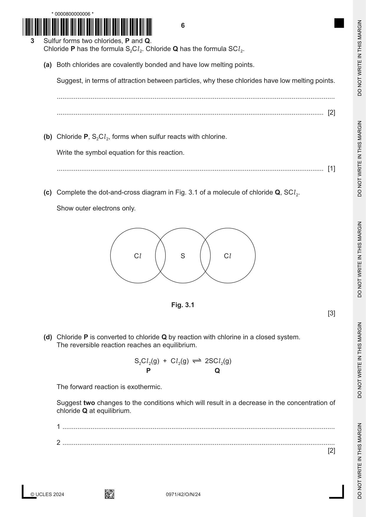 Cambridge IGCSE Chemistry (9-1) 0971 2024 Oct/Nov Paper 4 · Variant 2 question paper, page 6 of 16