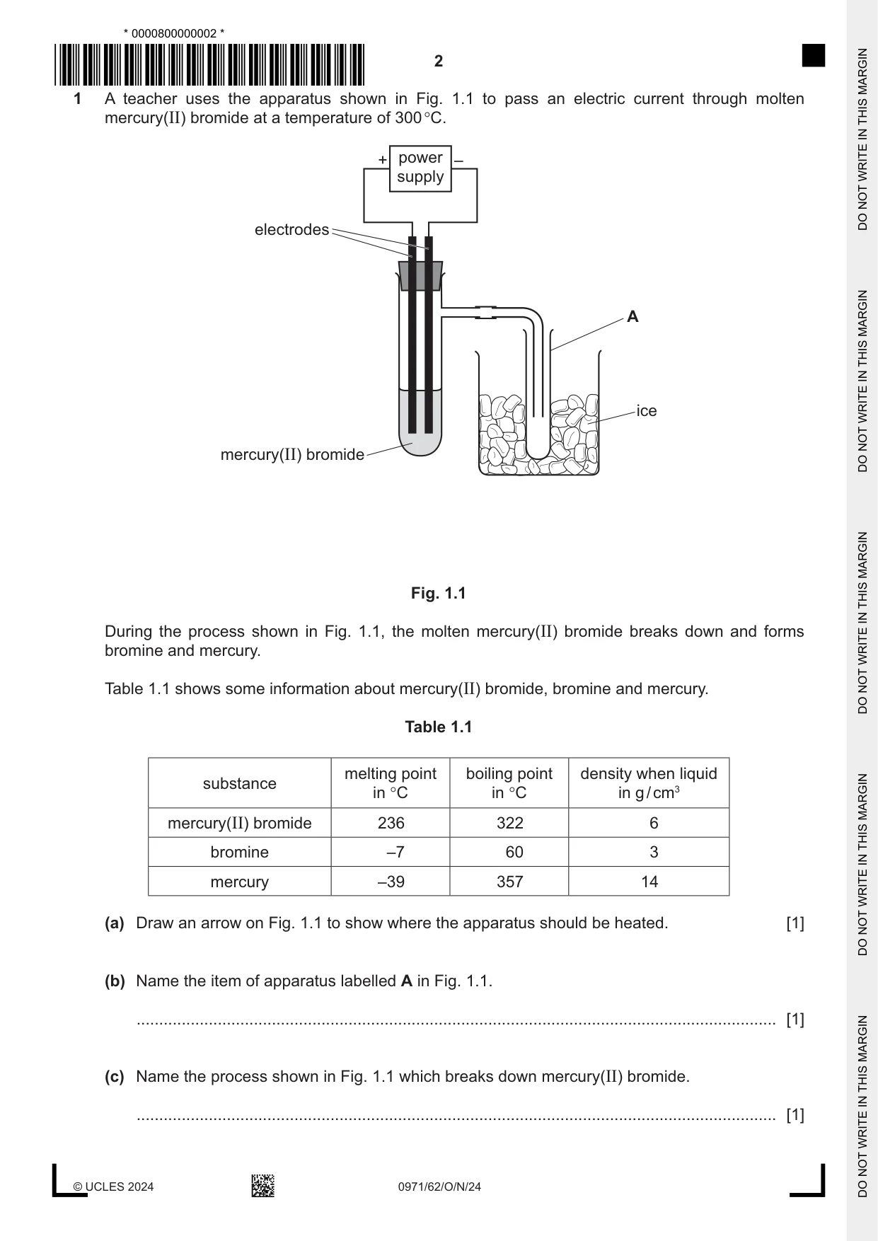 Cambridge IGCSE Chemistry (9-1) 0971 2024 Oct/Nov Paper 6 · Variant 2 question paper, page 2 of 16