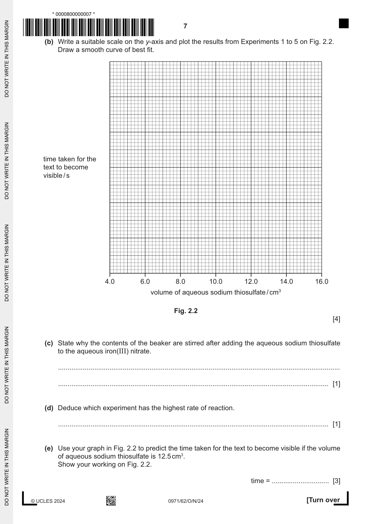 Cambridge IGCSE Chemistry (9-1) 0971 2024 Oct/Nov Paper 6 · Variant 2 question paper, page 7 of 16