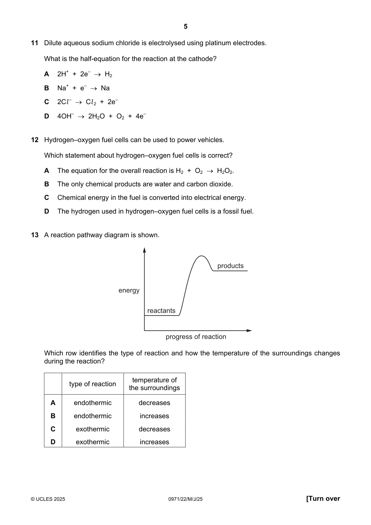 Cambridge IGCSE Chemistry (9-1) 0971 2025 May/June Paper 2 · Variant 2 question paper, page 5 of 16