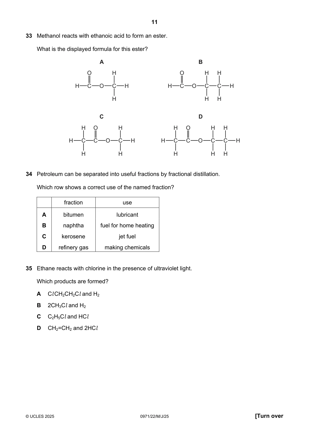 Cambridge IGCSE Chemistry (9-1) 0971 2025 May/June Paper 2 · Variant 2 question paper, page 11 of 16