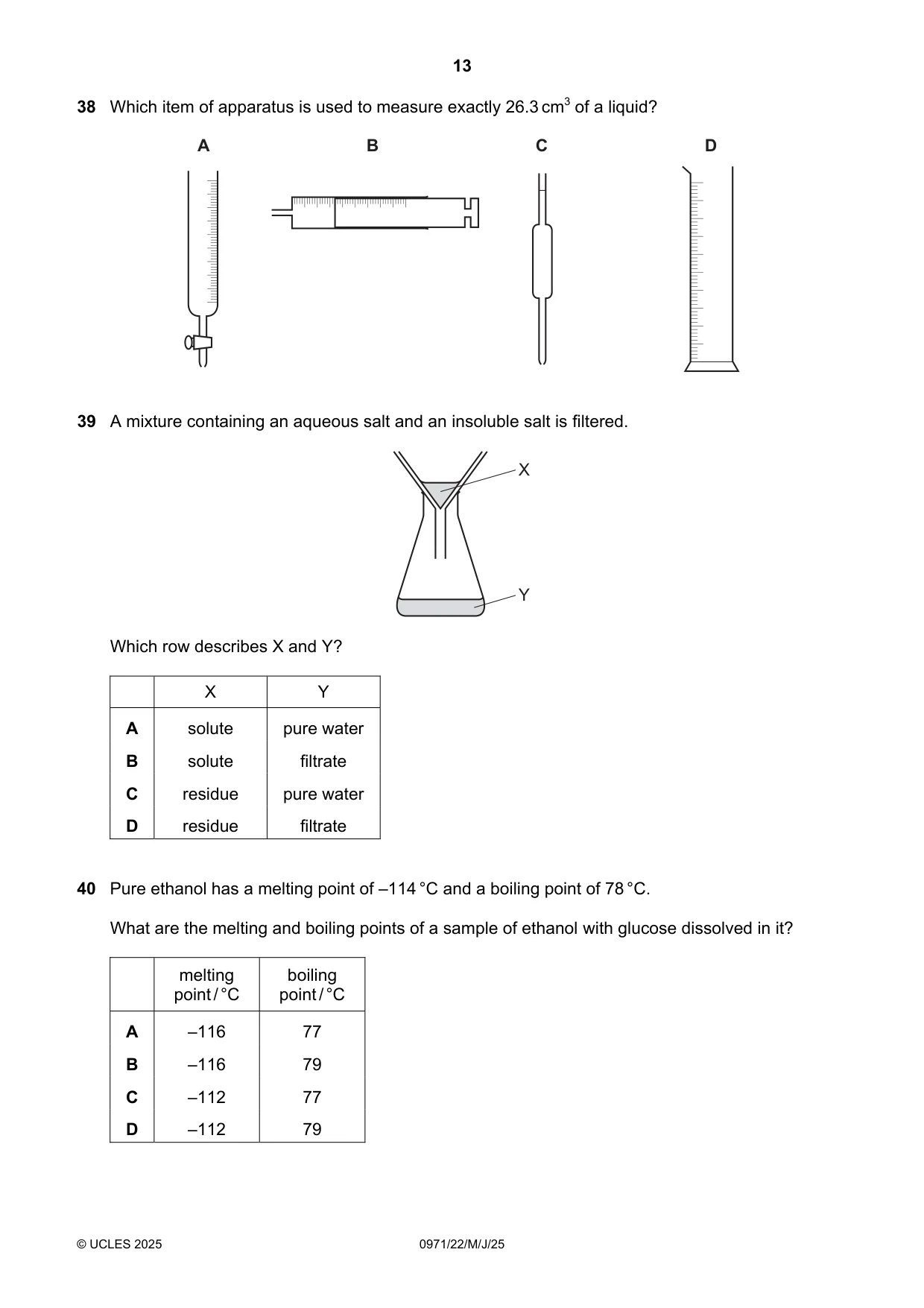 Cambridge IGCSE Chemistry (9-1) 0971 2025 May/June Paper 2 · Variant 2 question paper, page 13 of 16