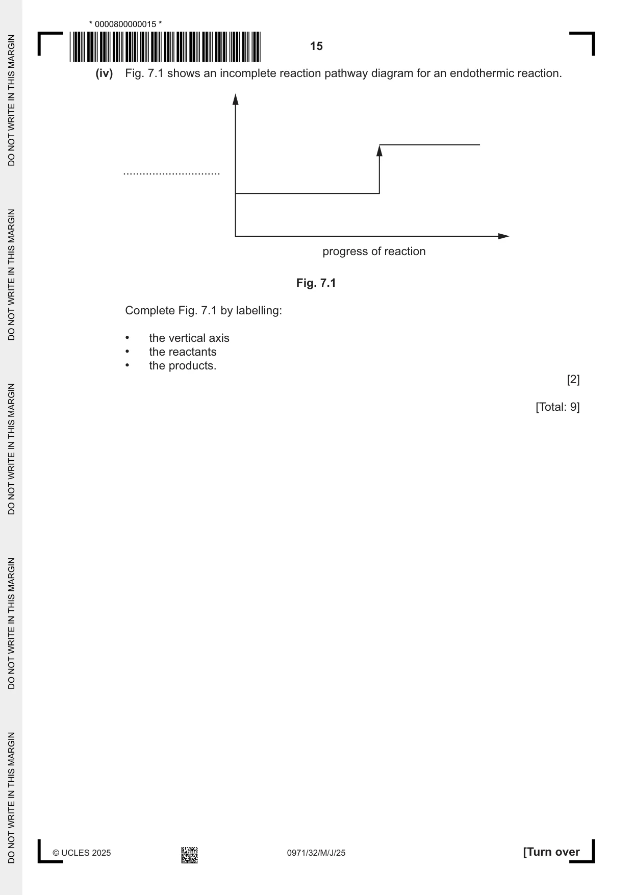 Cambridge IGCSE Chemistry (9-1) 0971 2025 May/June Paper 3 · Variant 2 question paper, page 15 of 20