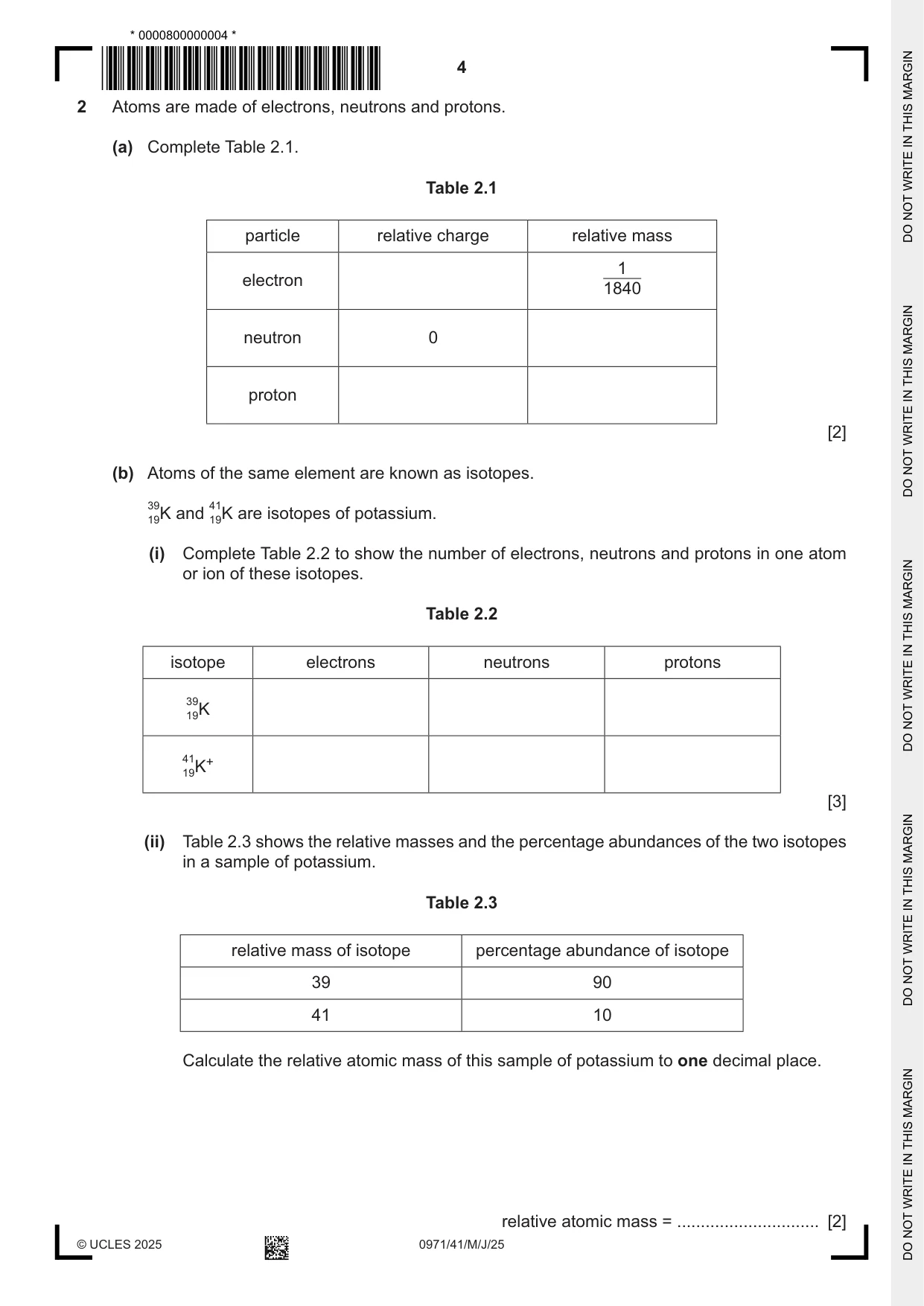 Cambridge IGCSE Chemistry (9-1) 0971 2025 May/June Paper 4 · Variant 1 question paper, page 4 of 16